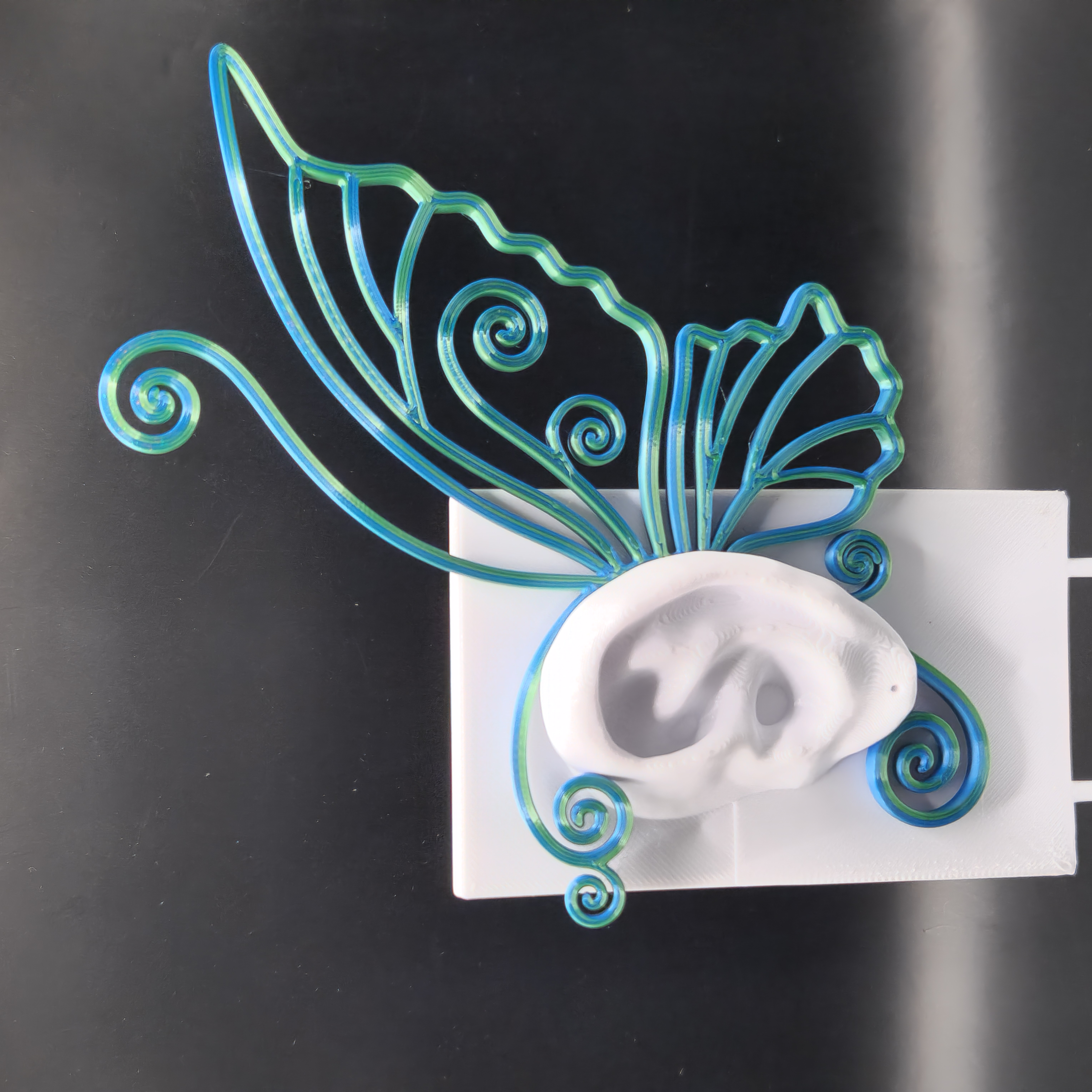 Two-Toned Blue-Green Halloween Fairy Butterfly Ear Cuffs Wraps