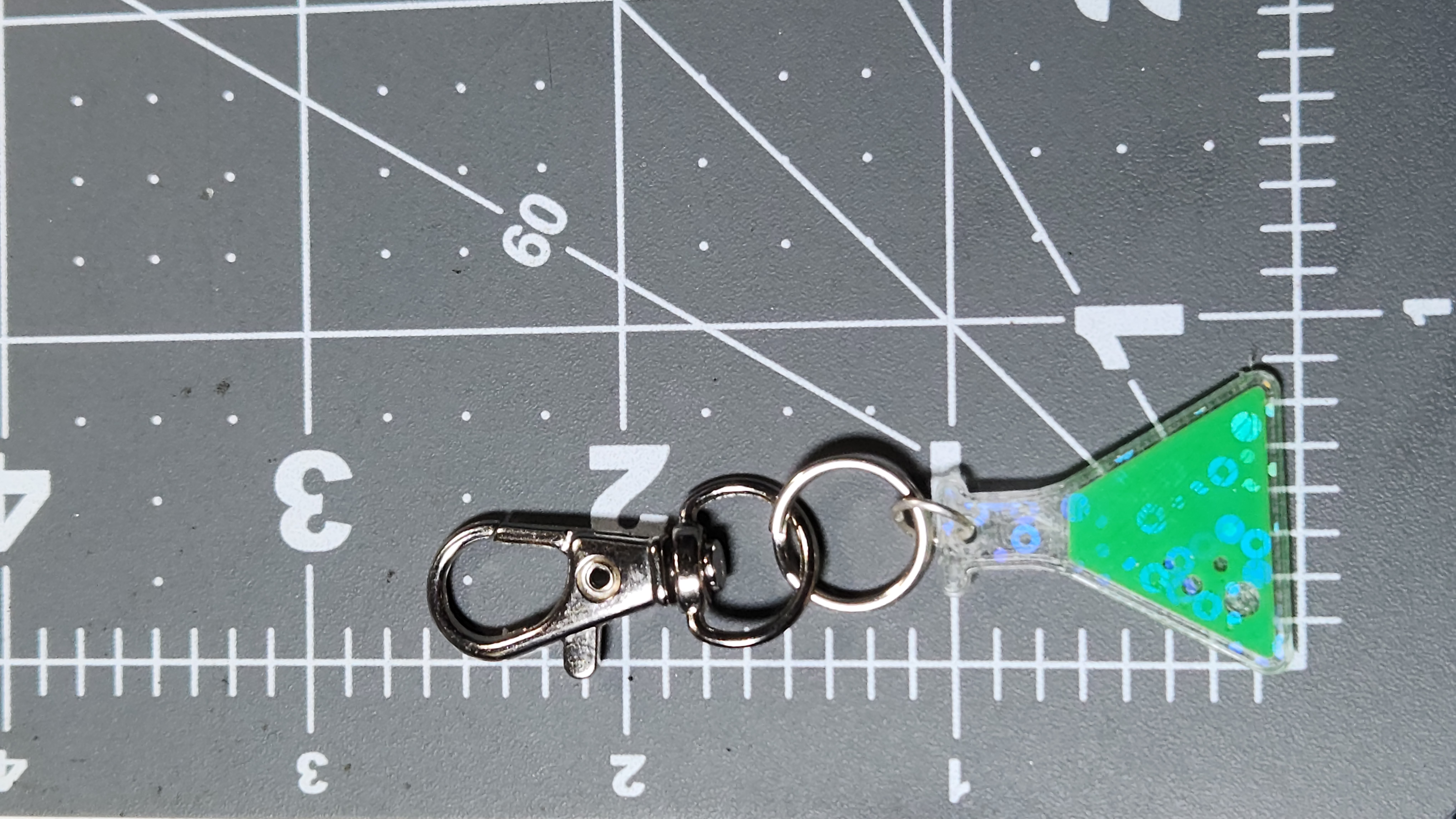 Green Chemical Flask Hologram Bag Charm
