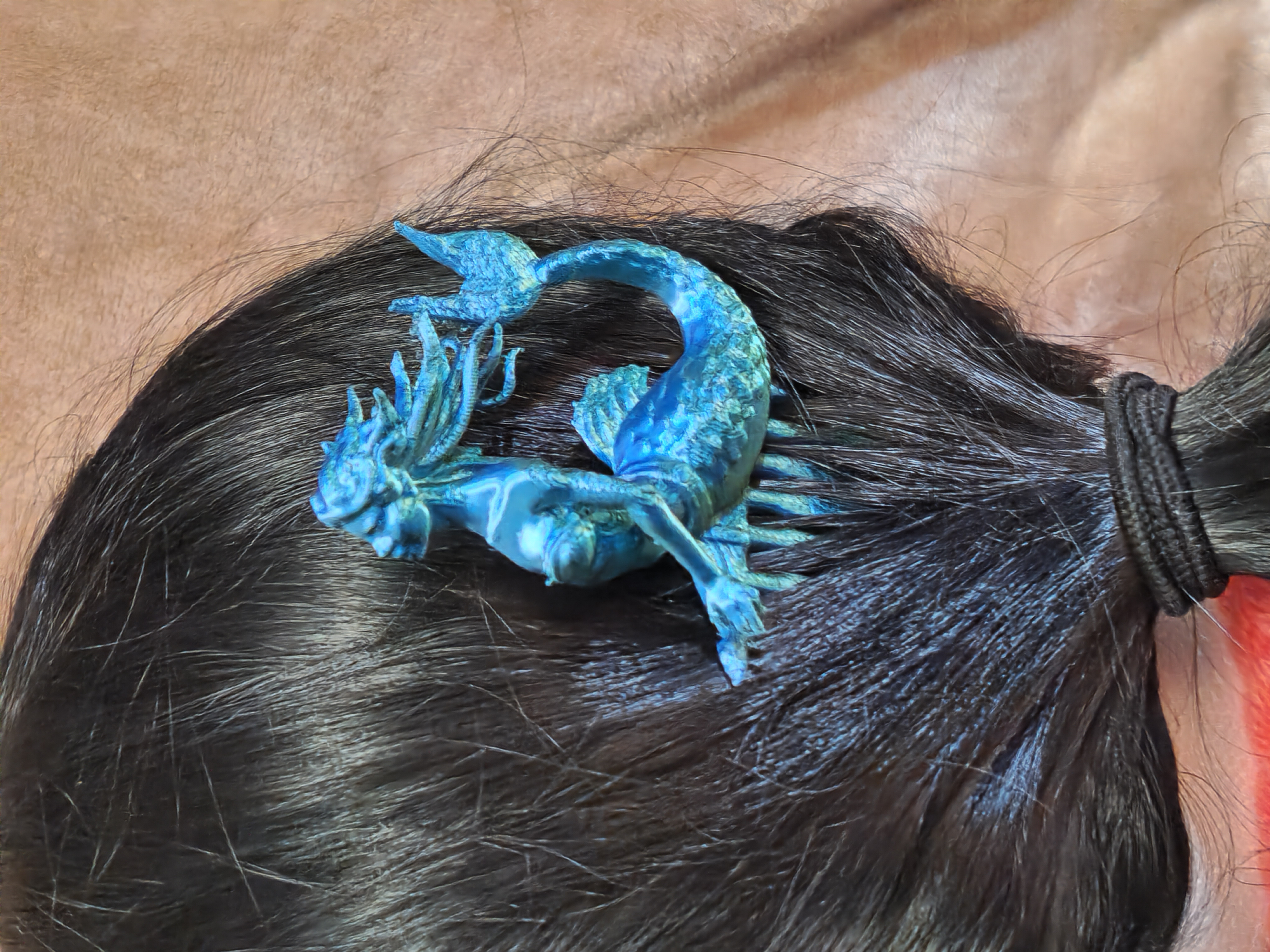 Blue and Green Mermaid Decorative Hair Comb 3D Printed Fantasy Creature Hair Accessory