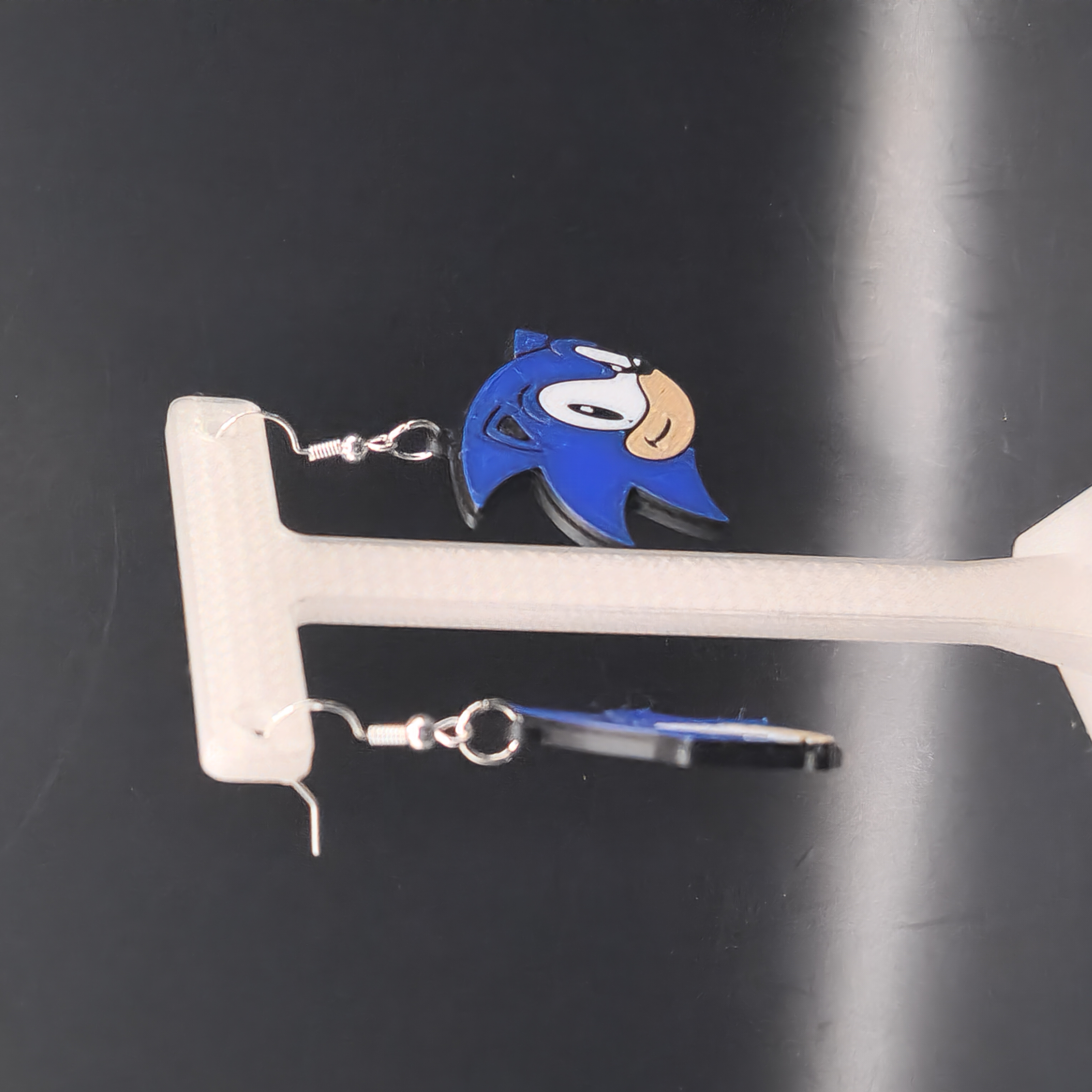 Hologram Sonic the Hedgehog Earrings 3D Printed Cartoon Video Game Jewelry Accessory