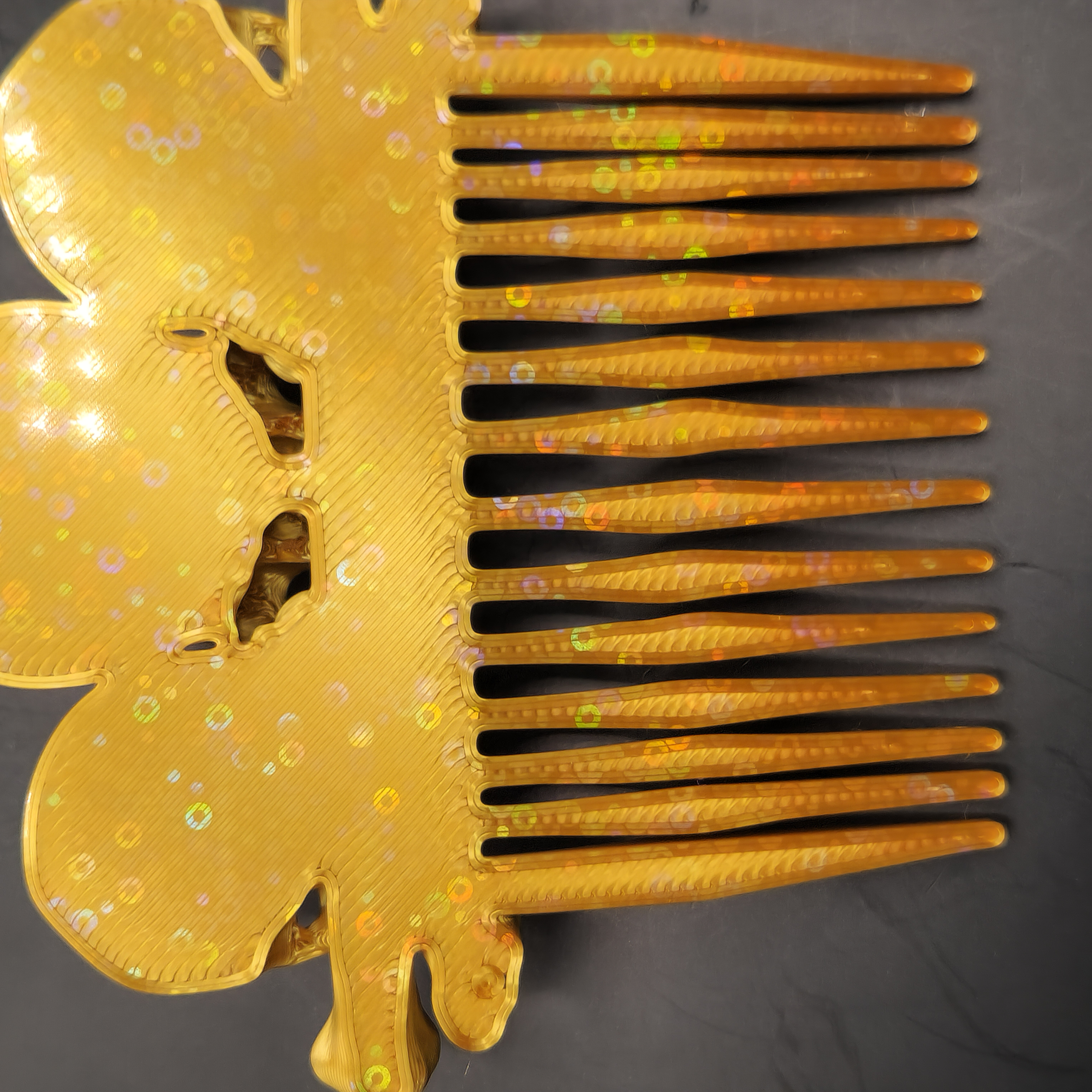 Halloween Goth Gold Skull Motif Decorative Hair Comb Narrow Tooth