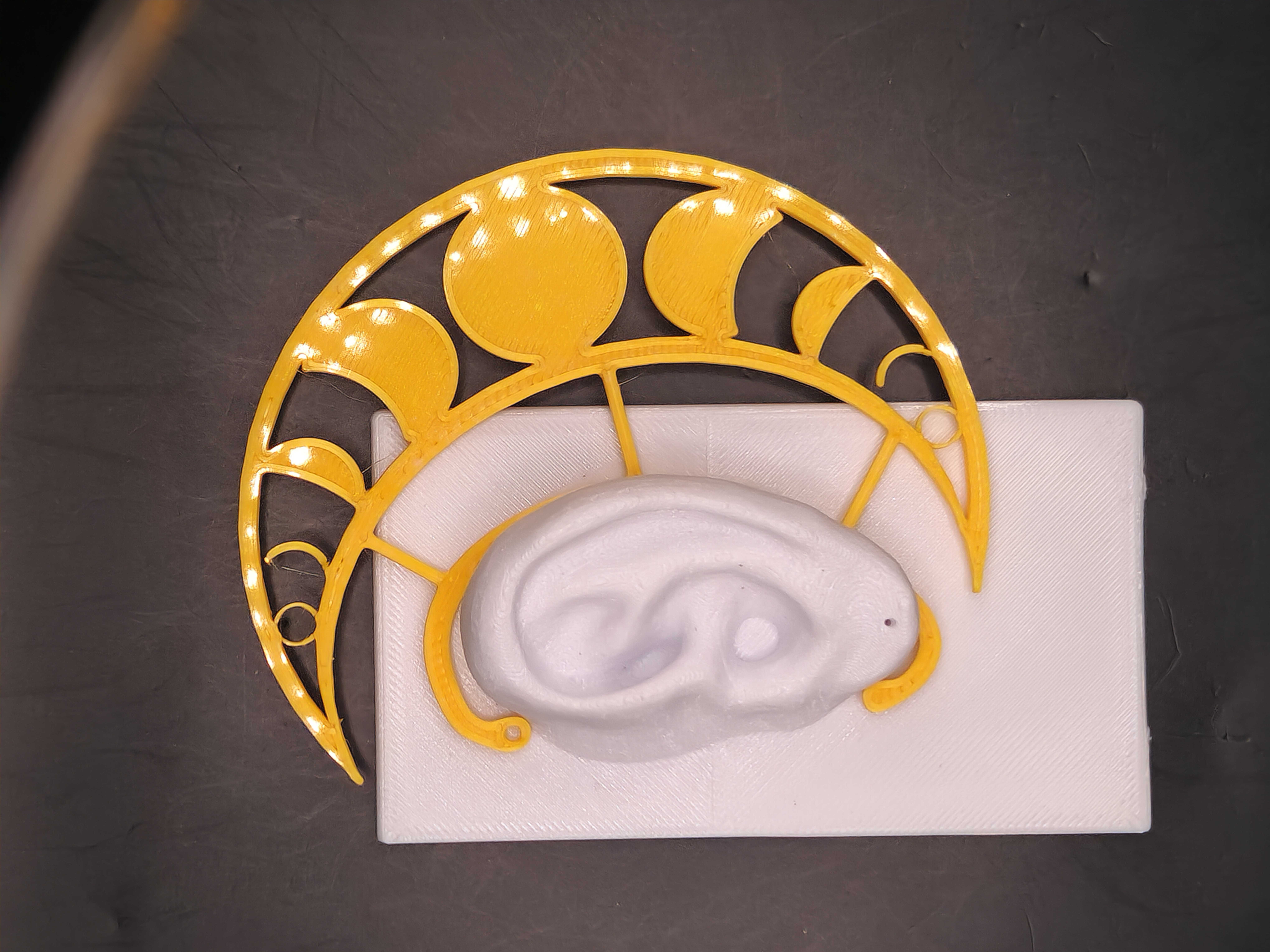 Hologram Yellow Crescent Moon Earcuffs Ear Wraps 