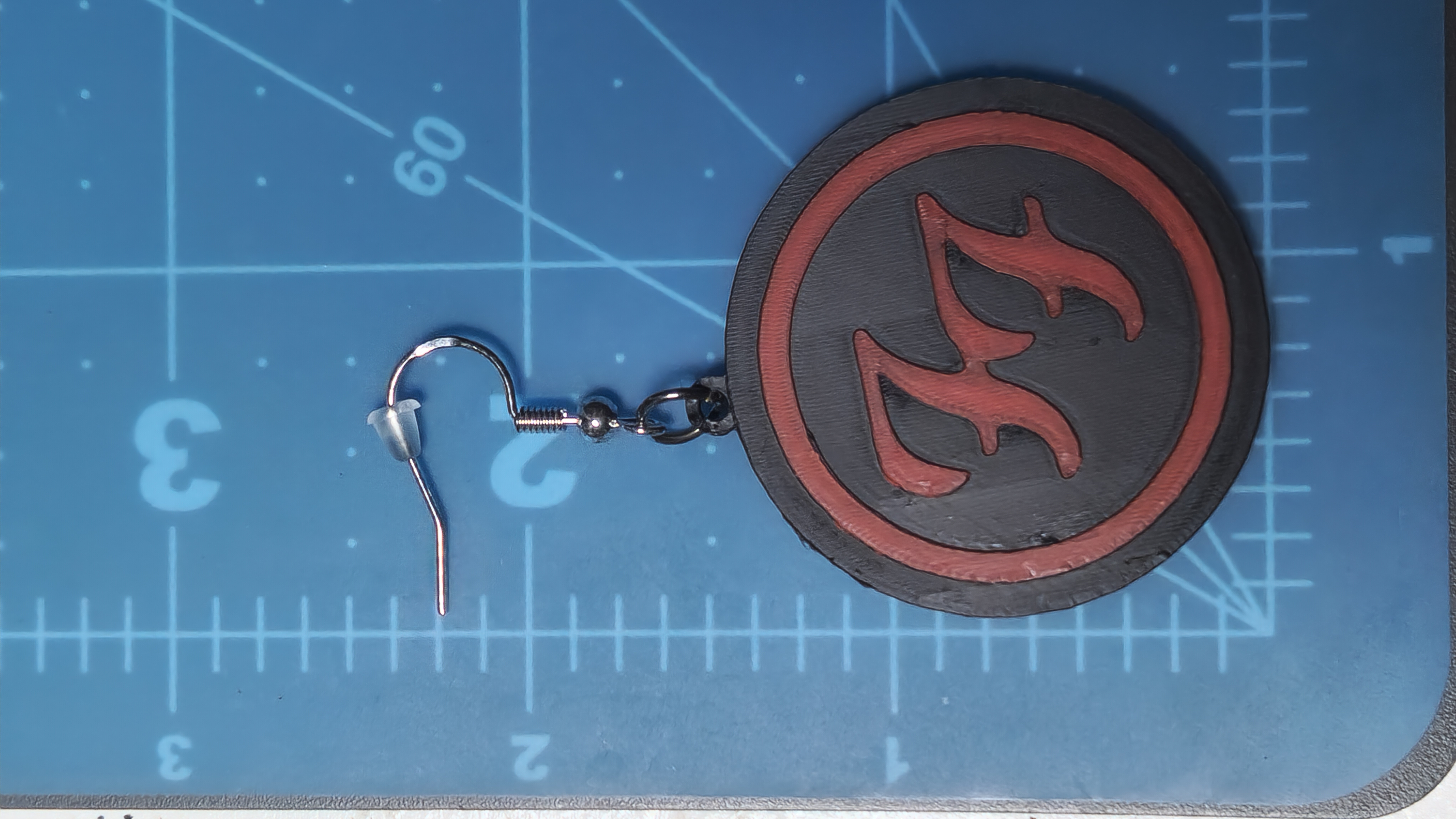 Foo Fighters Logo Earrings 3D Printed with Holograms
