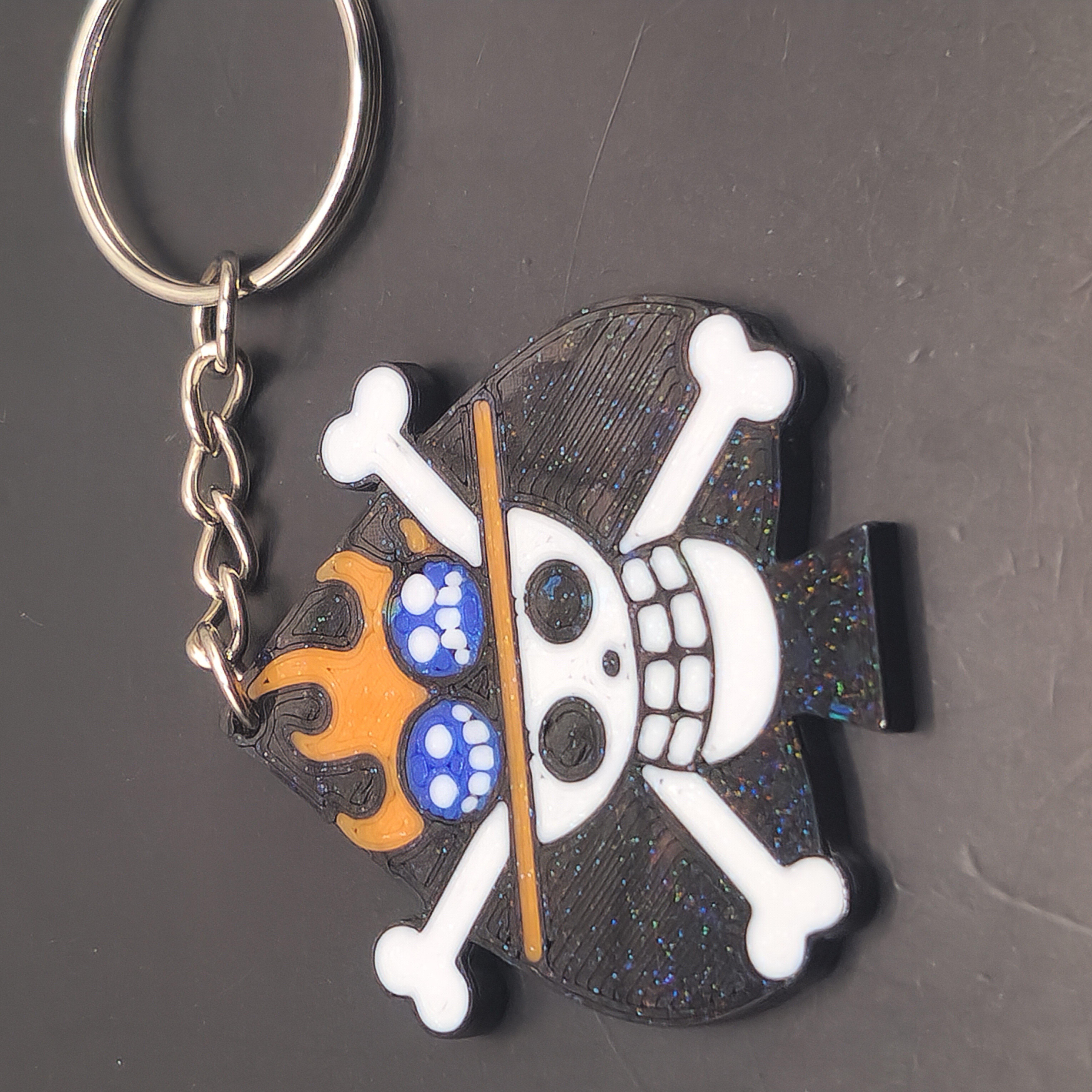 Hologram Fire Fist Ace Anime Keychain 3D Printed Accessory