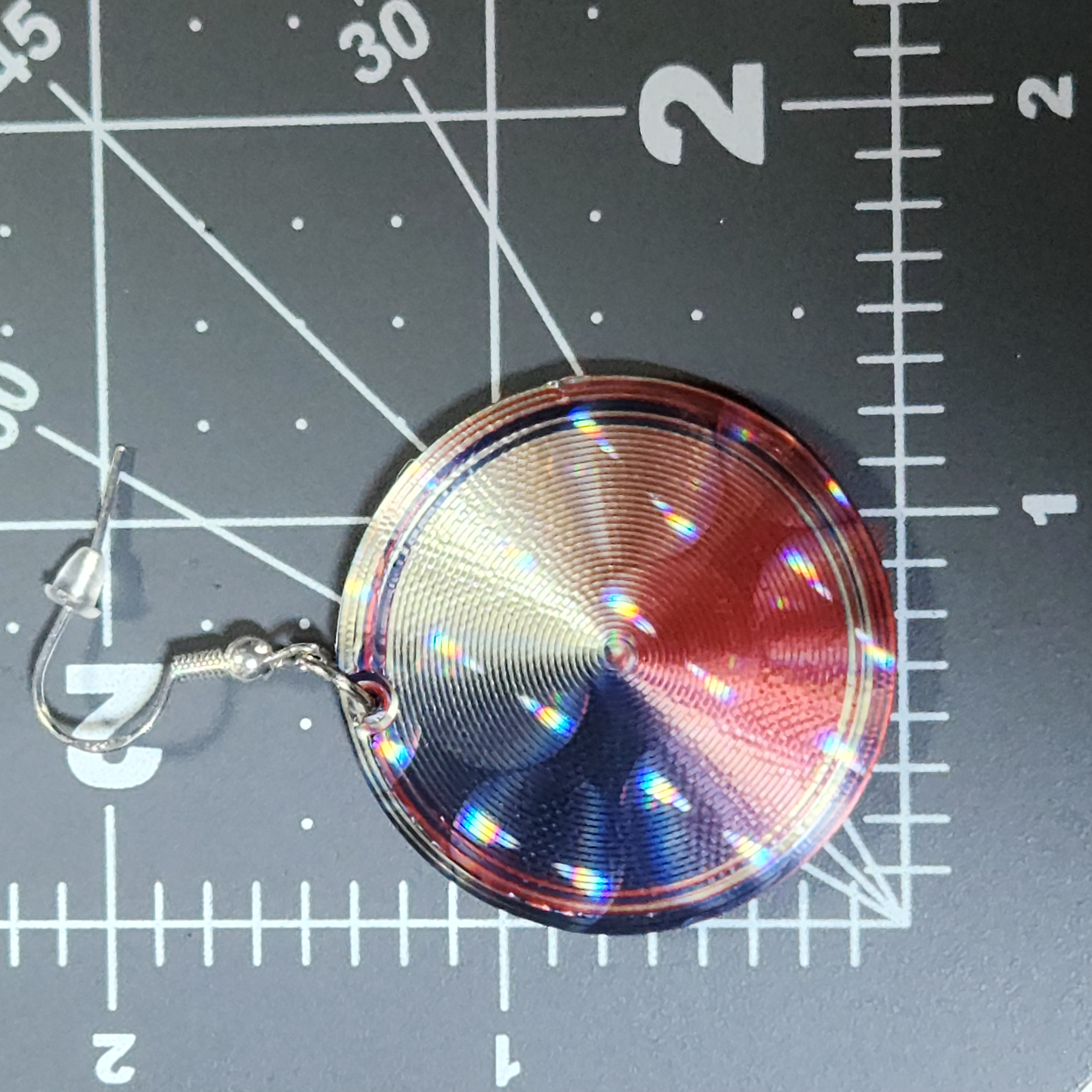 Colorful Circular Earrings with Bubble Holograms