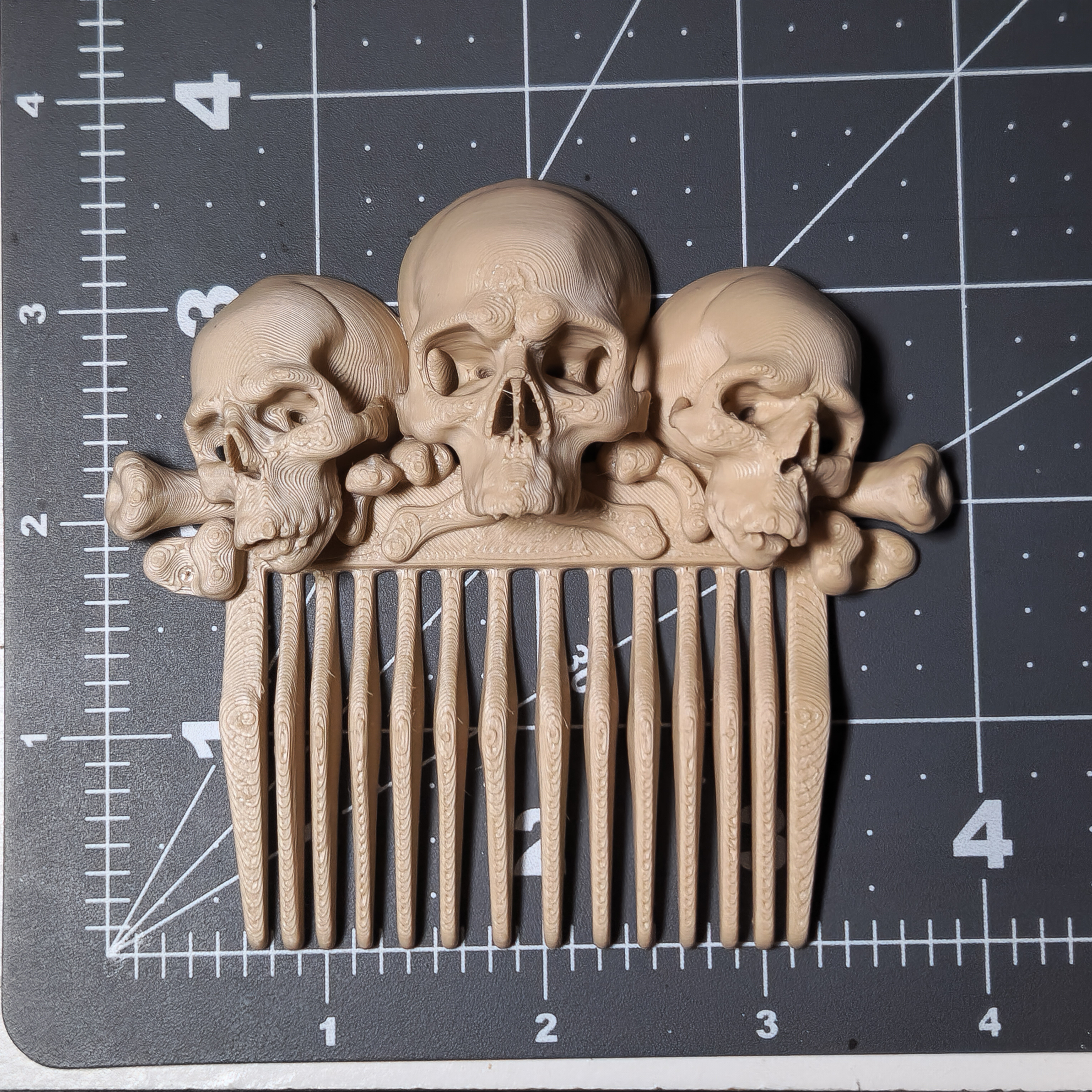 Halloween Goth Skull and Bones Decorative Hair Comb