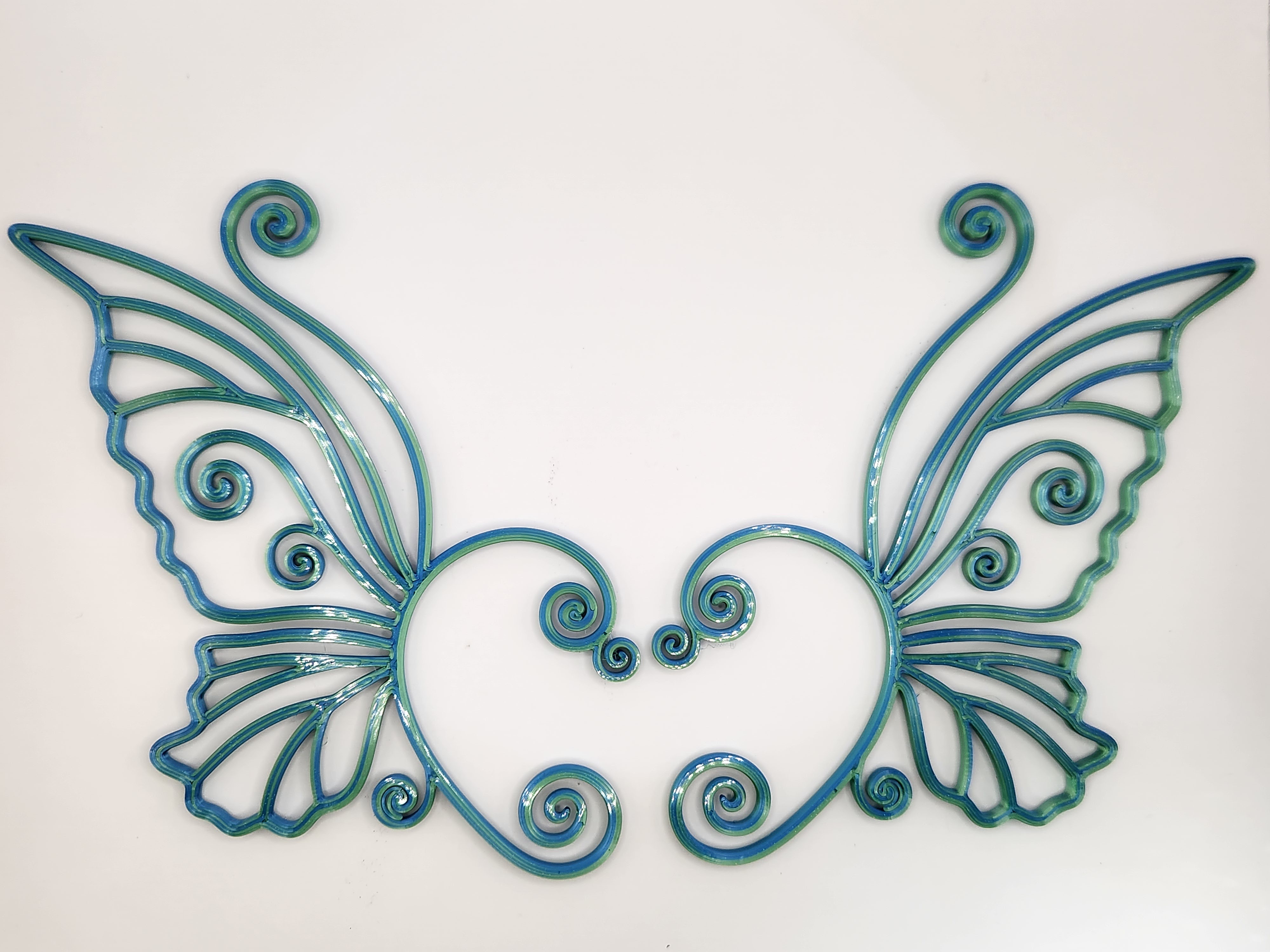 Two-Toned Blue-Green Halloween Fairy Butterfly Ear Cuffs Wraps
