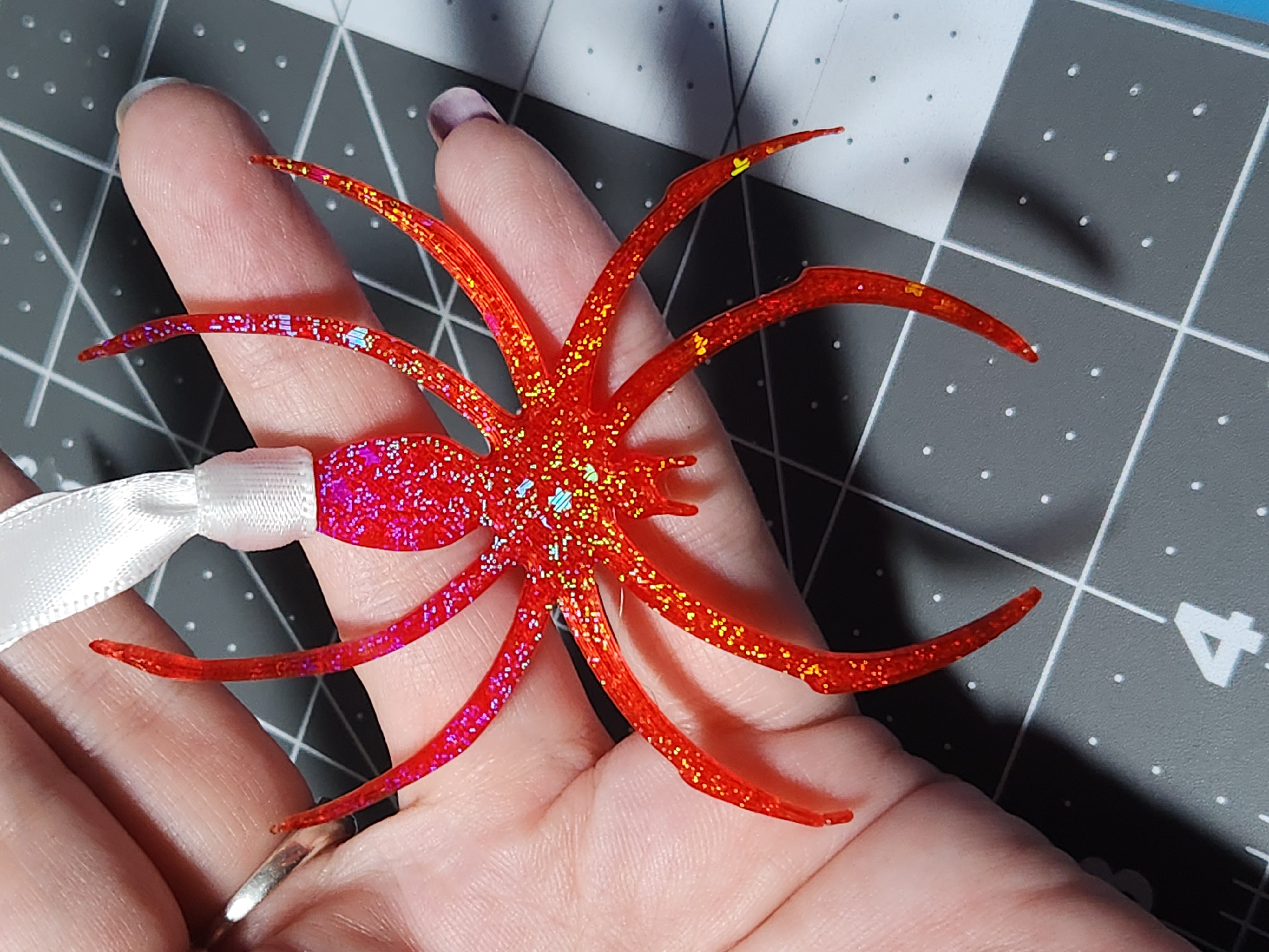 Hologram Red Spider Holiday Halloween Ornament