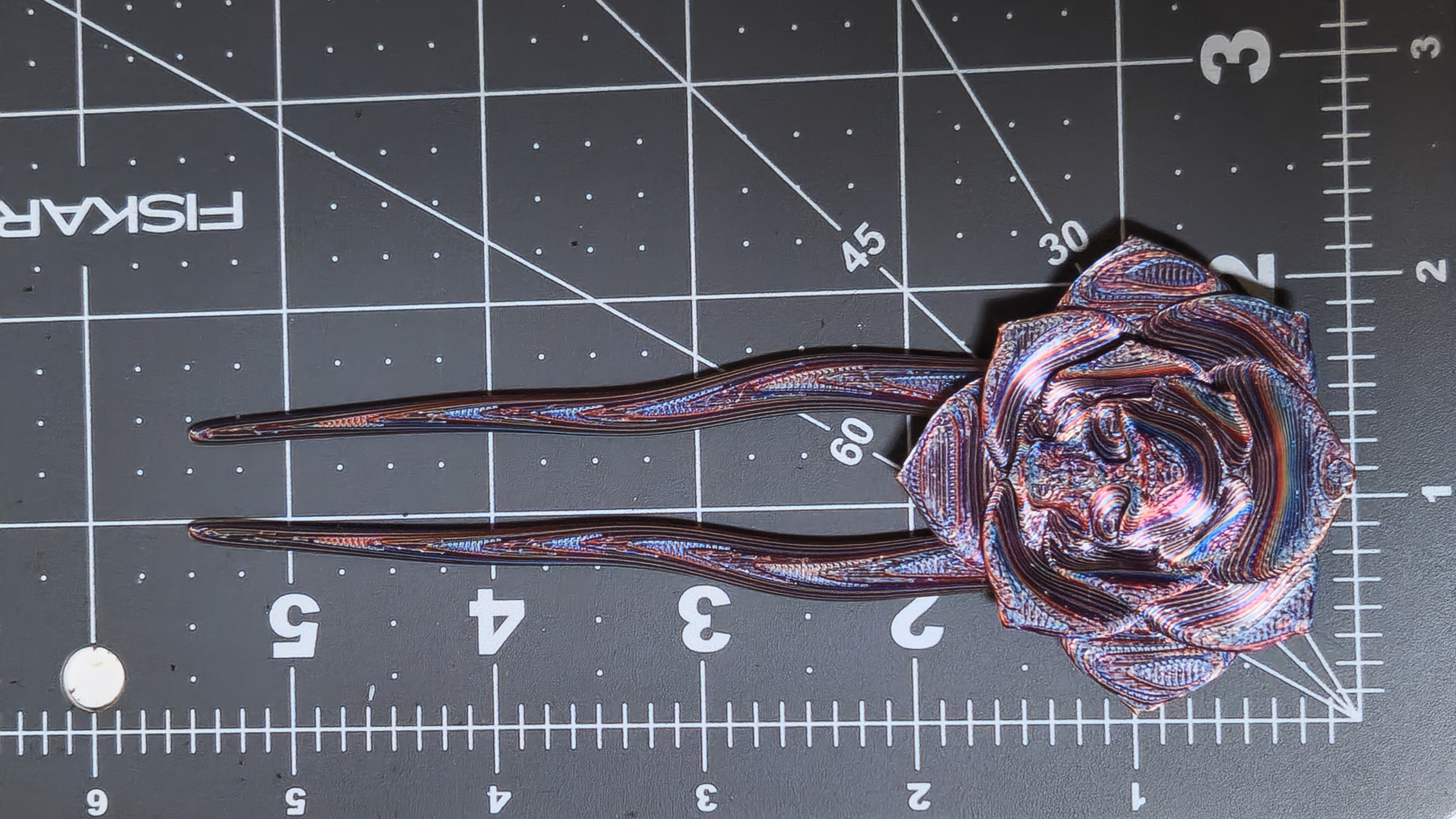 3D Printed Skull Rose Hair Pin 