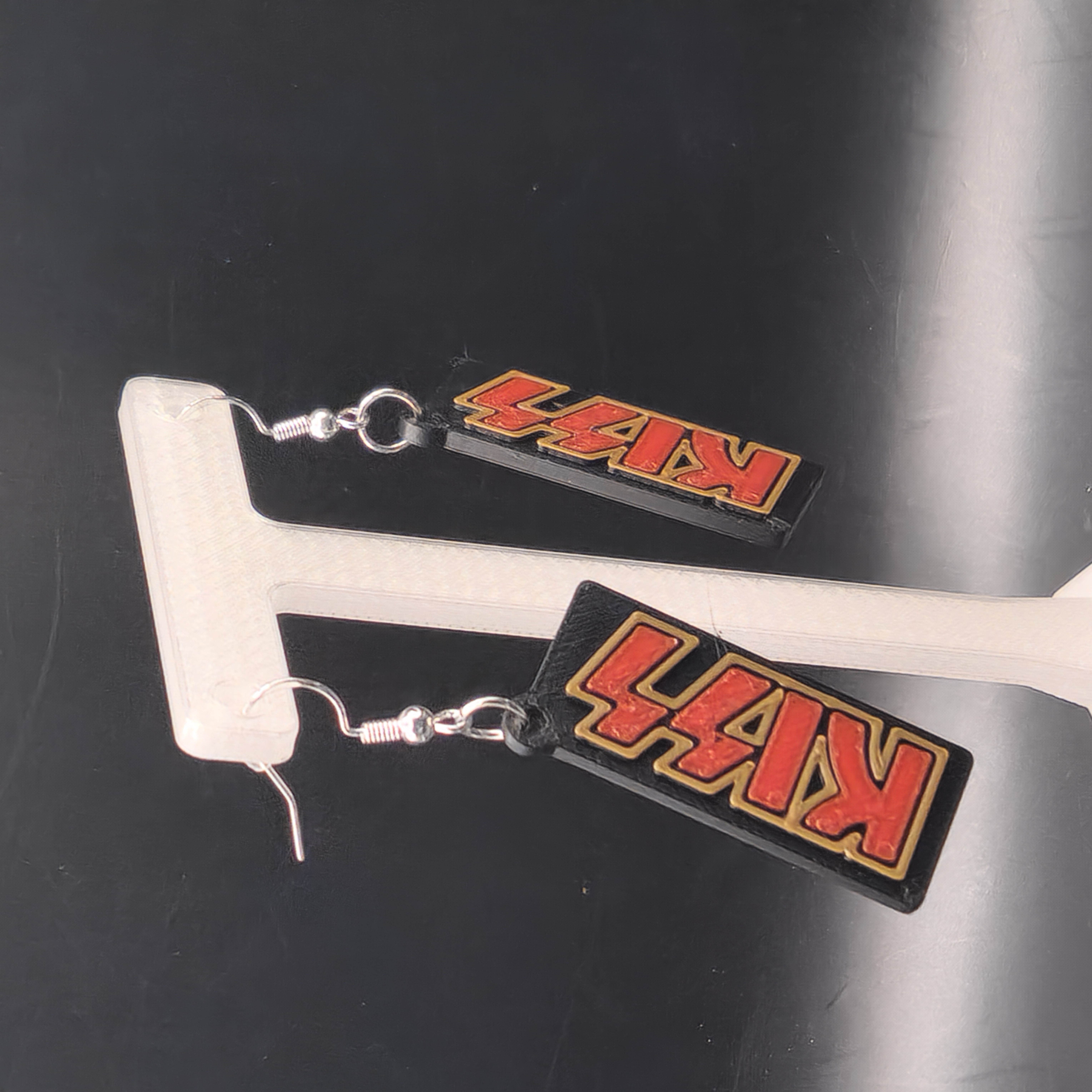 Hologram KISS Band Logo Earrings 3D Printed Accessory