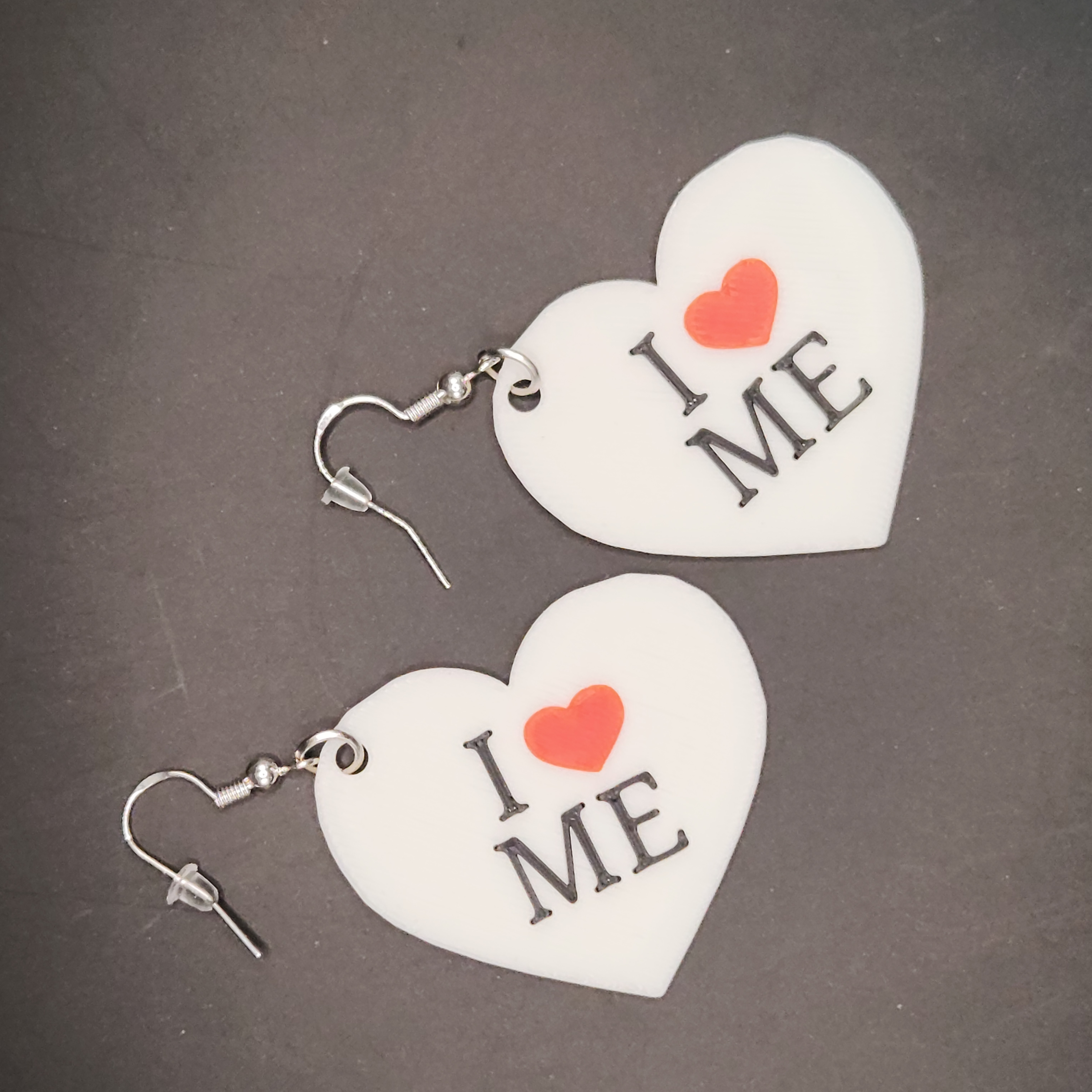 Heart-Shaped 'I Love Me' Earrings