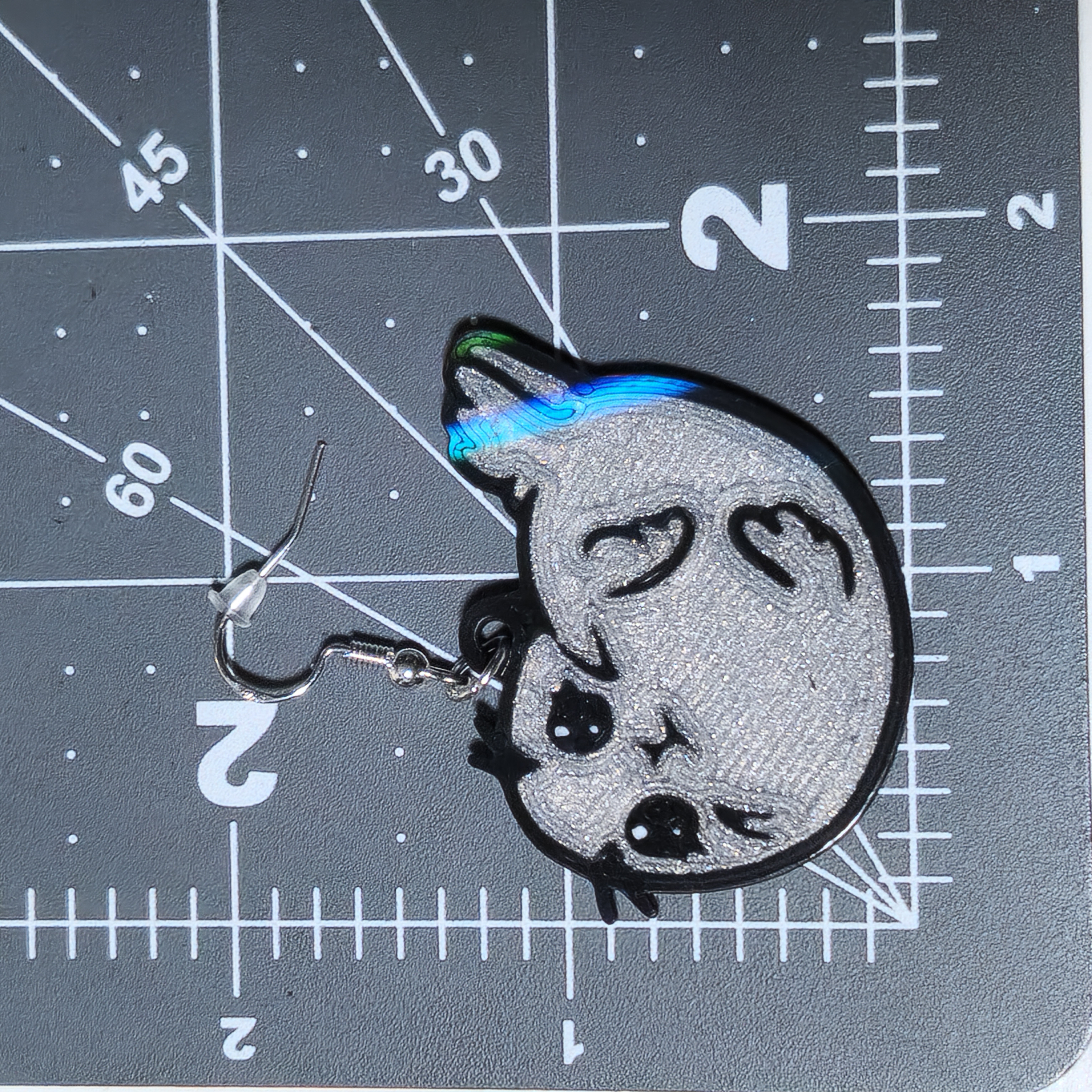 Cute Seal Earrings 3D Printed with Holograms 