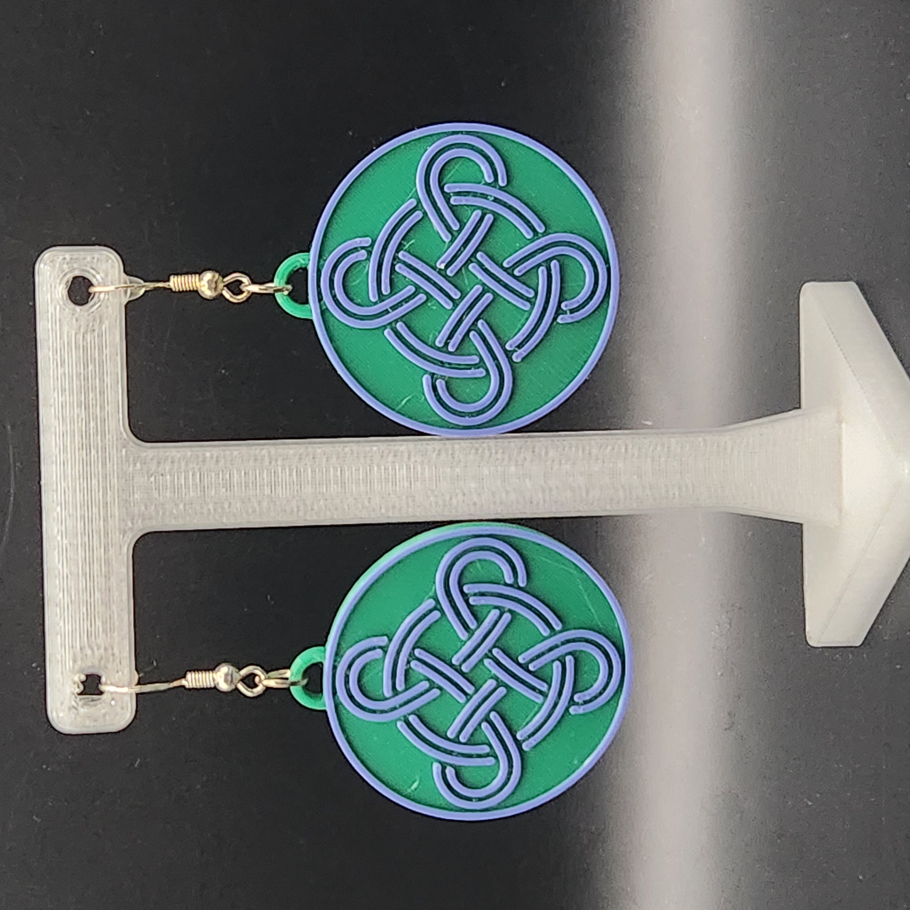 Celtic Knot Green Earring