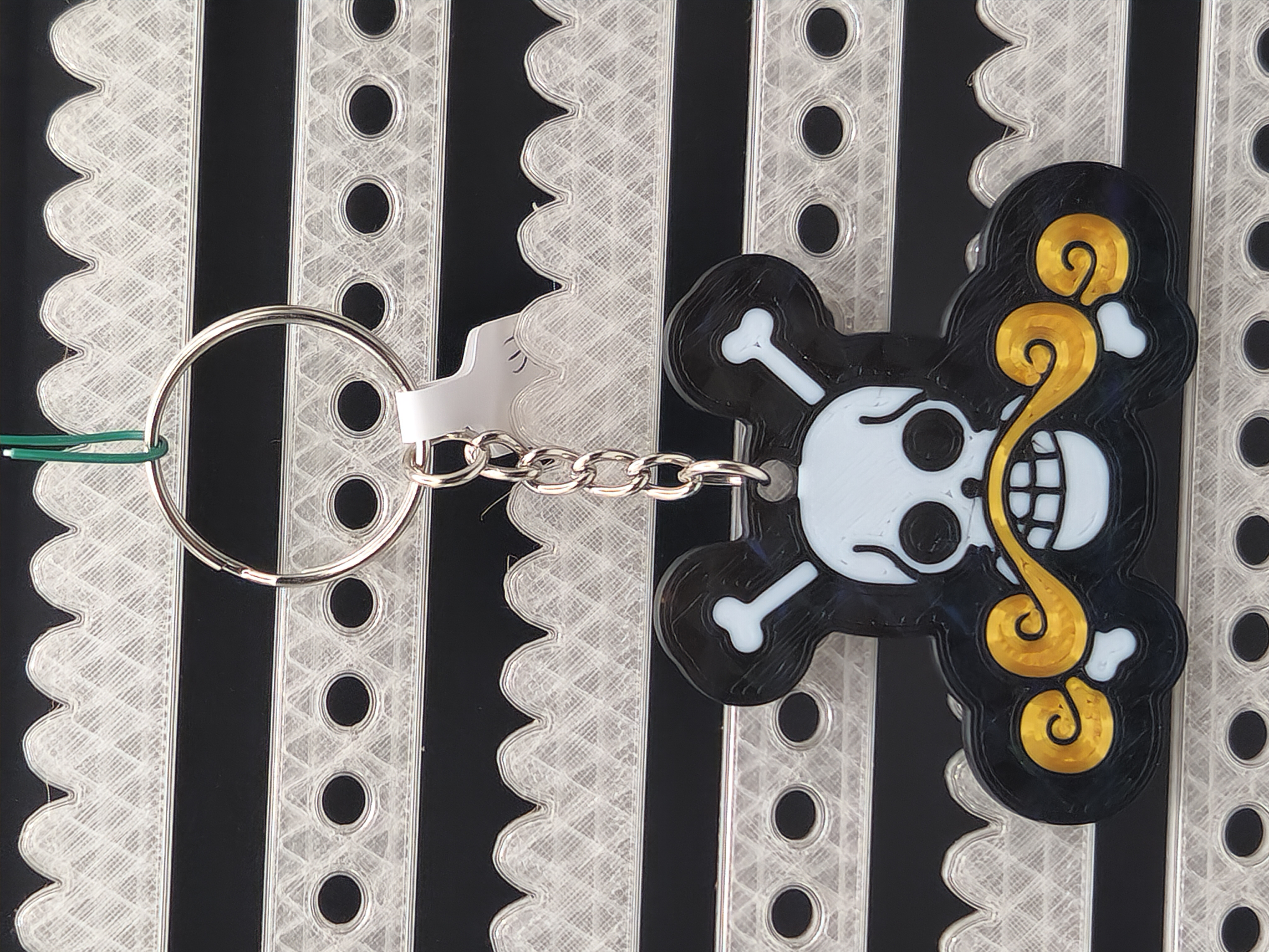 Holographic Skull and Crossbones Keychain