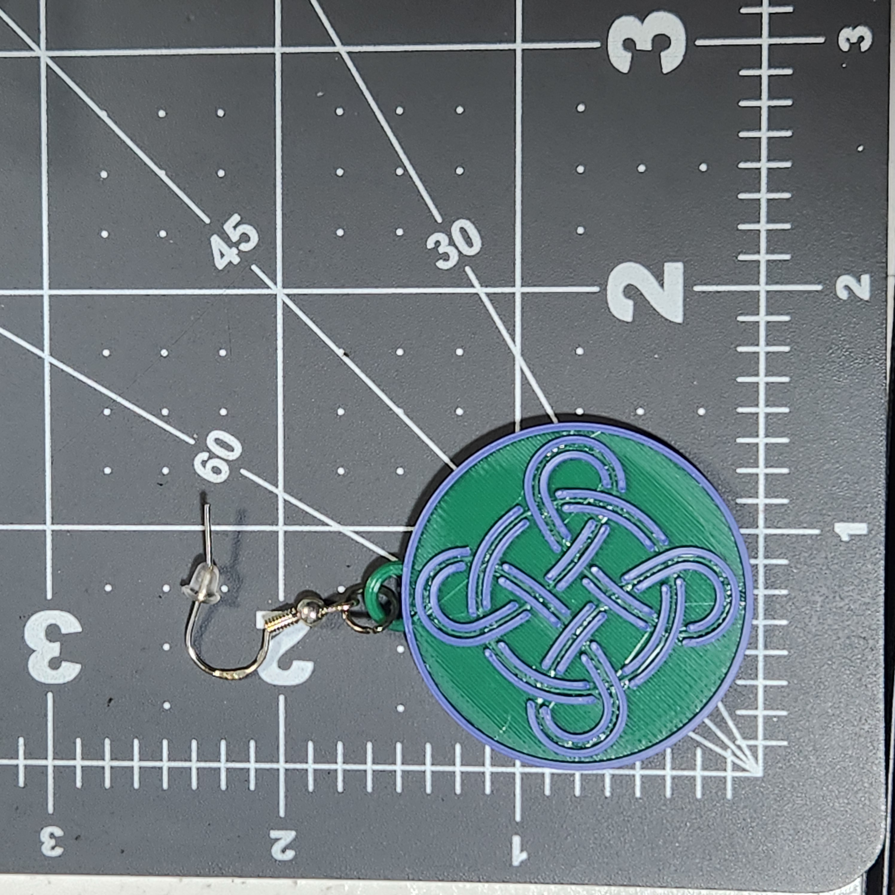 Celtic Knot Green Earring