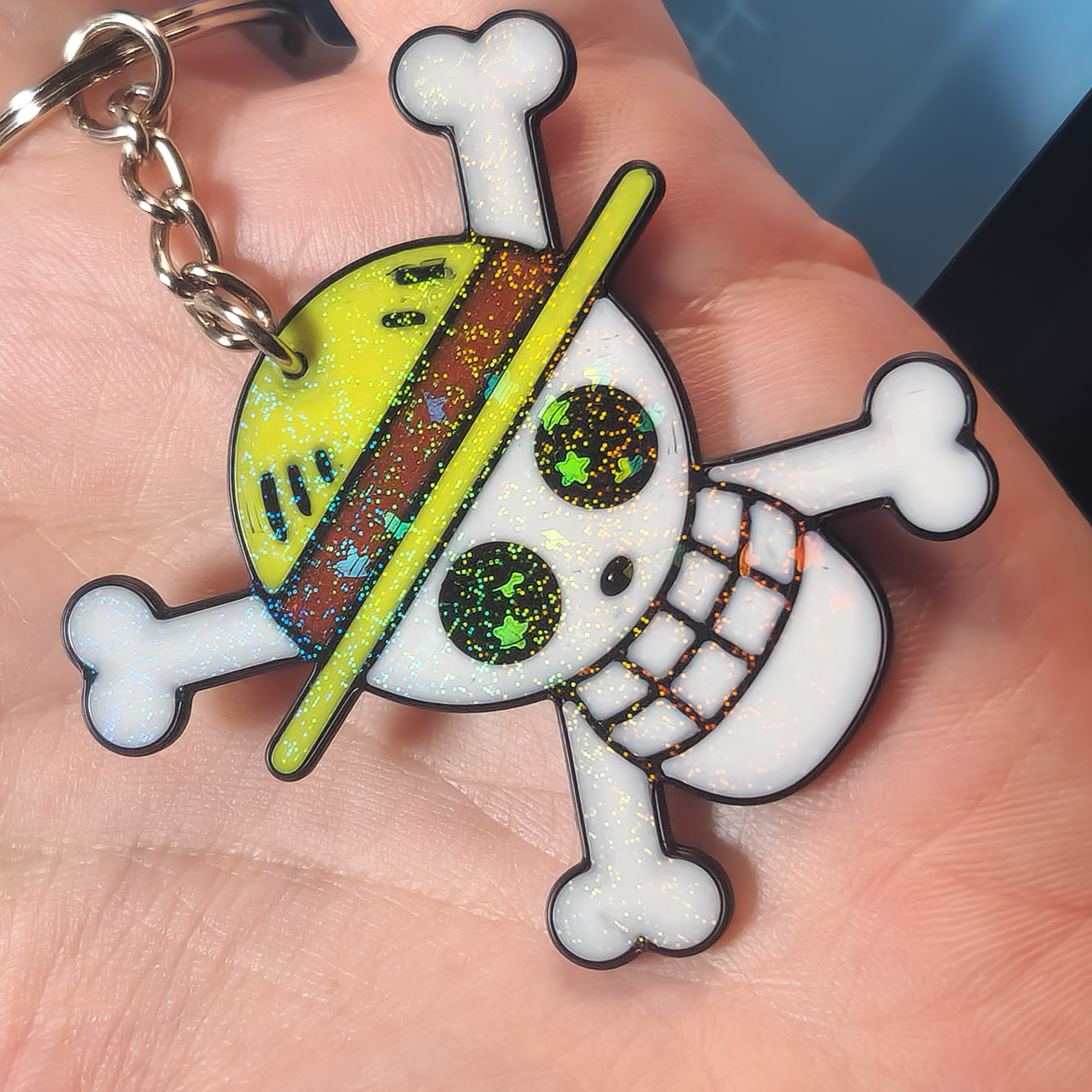 One Piece Straw Hat Skull Keychain