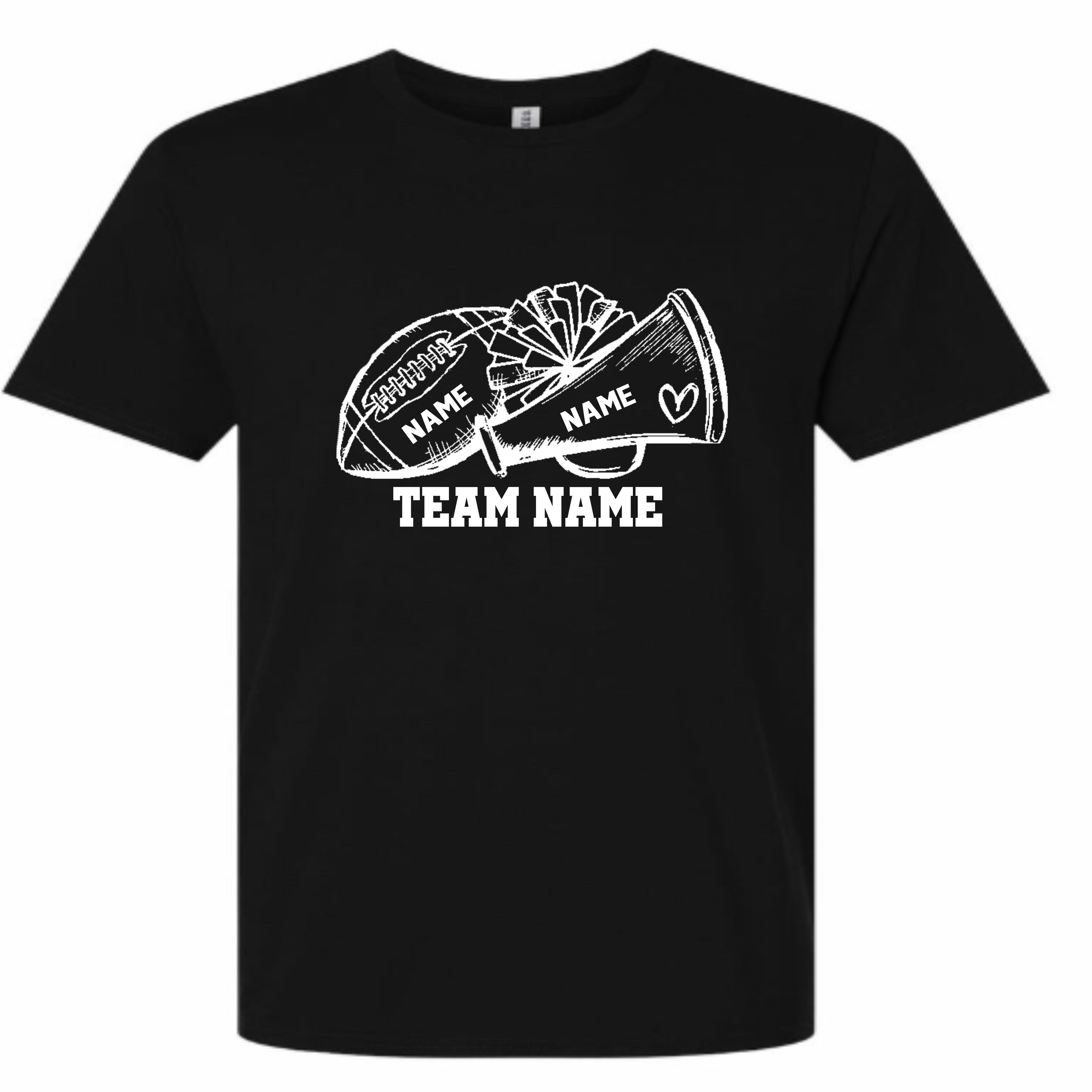  FOOTBALL AND CHEERLEADER Sketch Tee