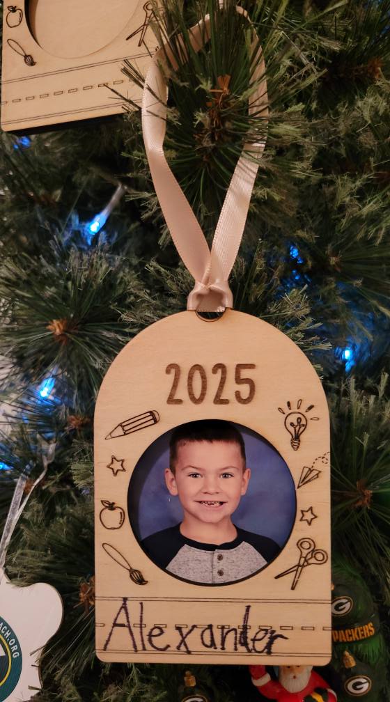 Wooden Photo 2025 ornament