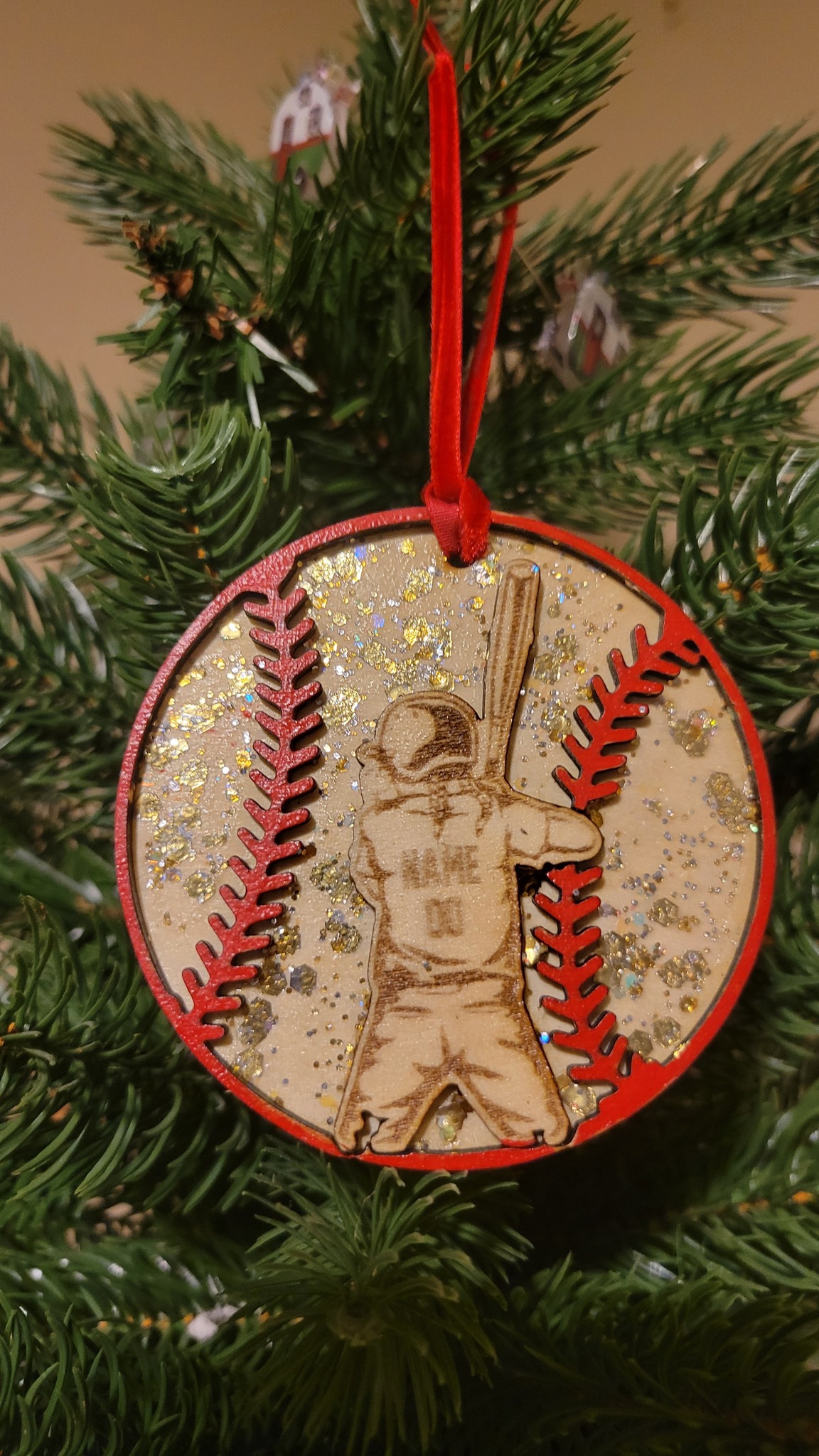 Wooden Engraved Cut Custom Sport Ornaments