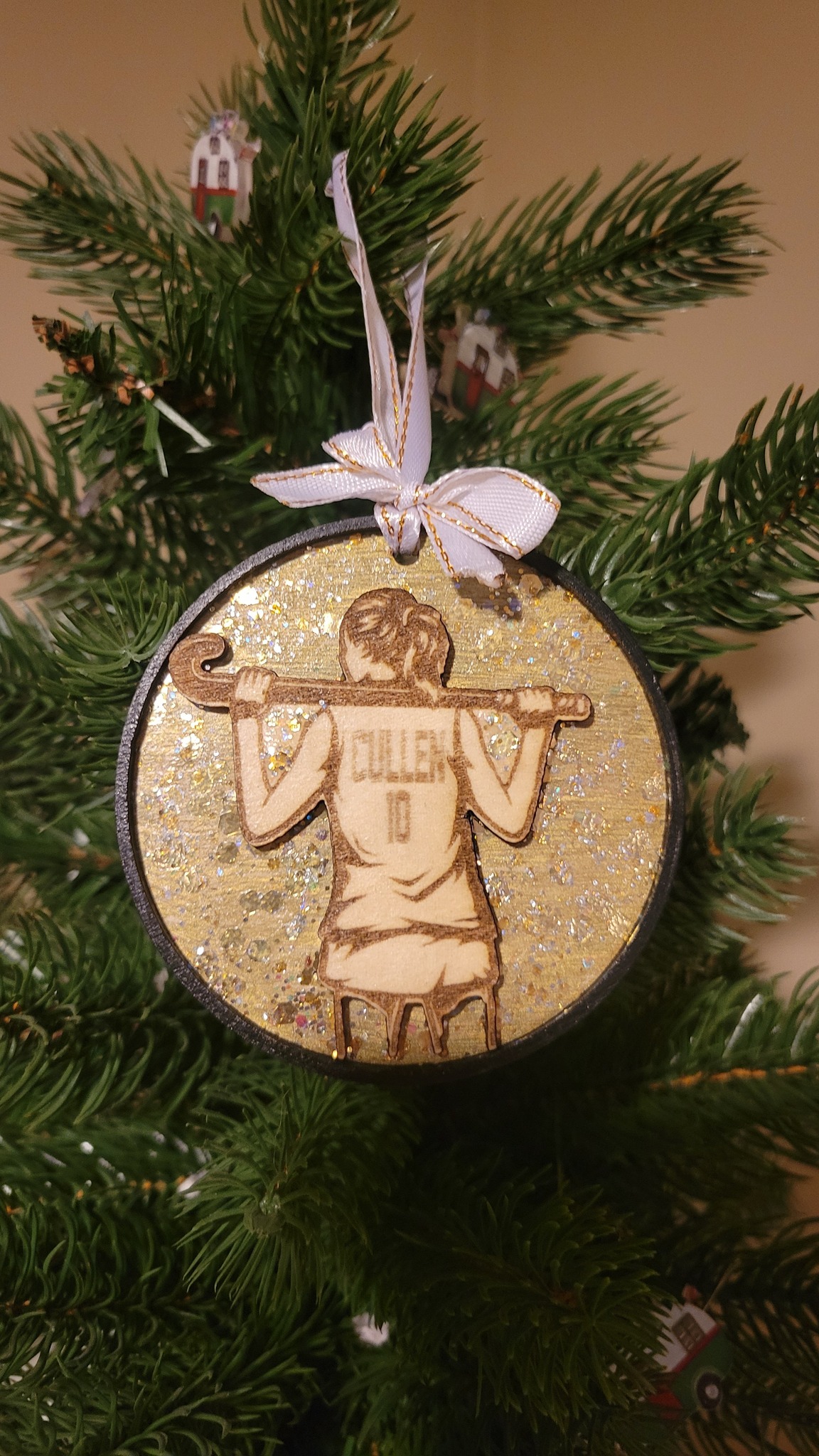 Wooden Engraved Cut Custom Sport Ornaments