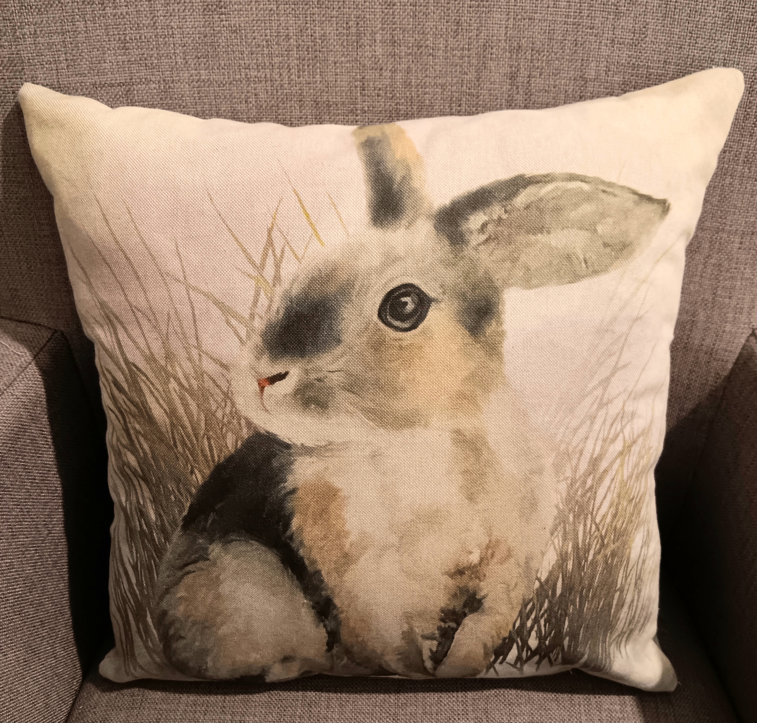 Rabbit Print Cushion
