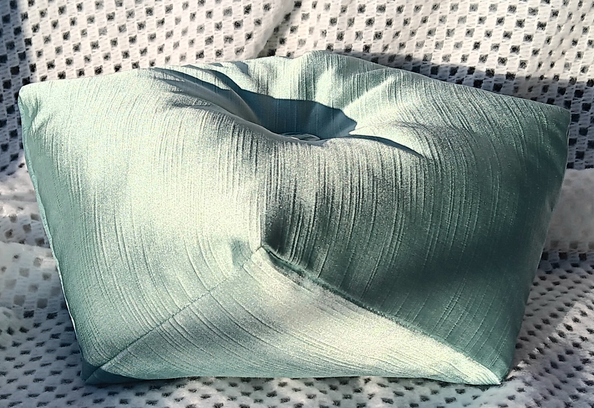 Elegant Aqua Satin Cushion