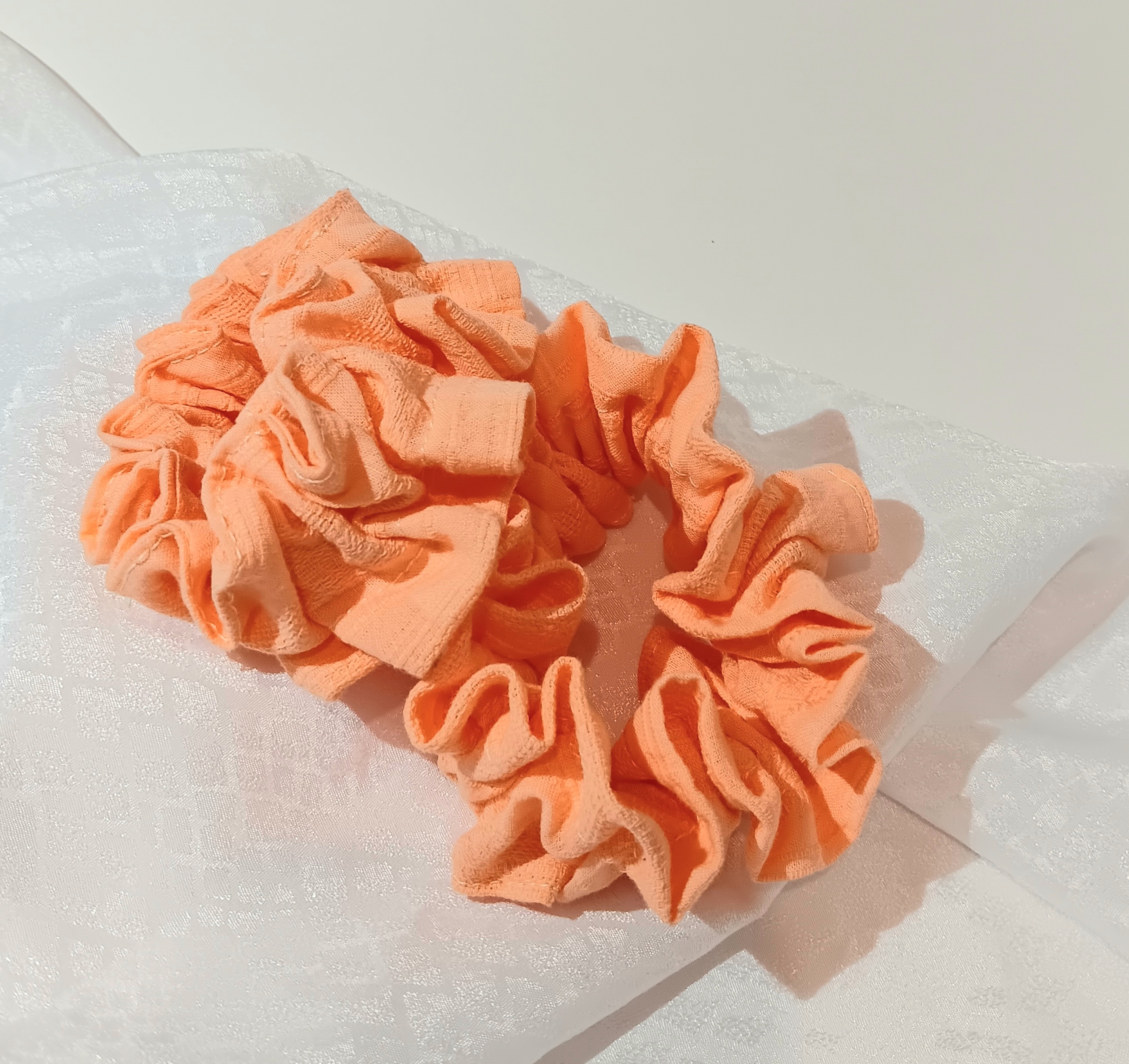 Peach Fabric Scrunchie Single