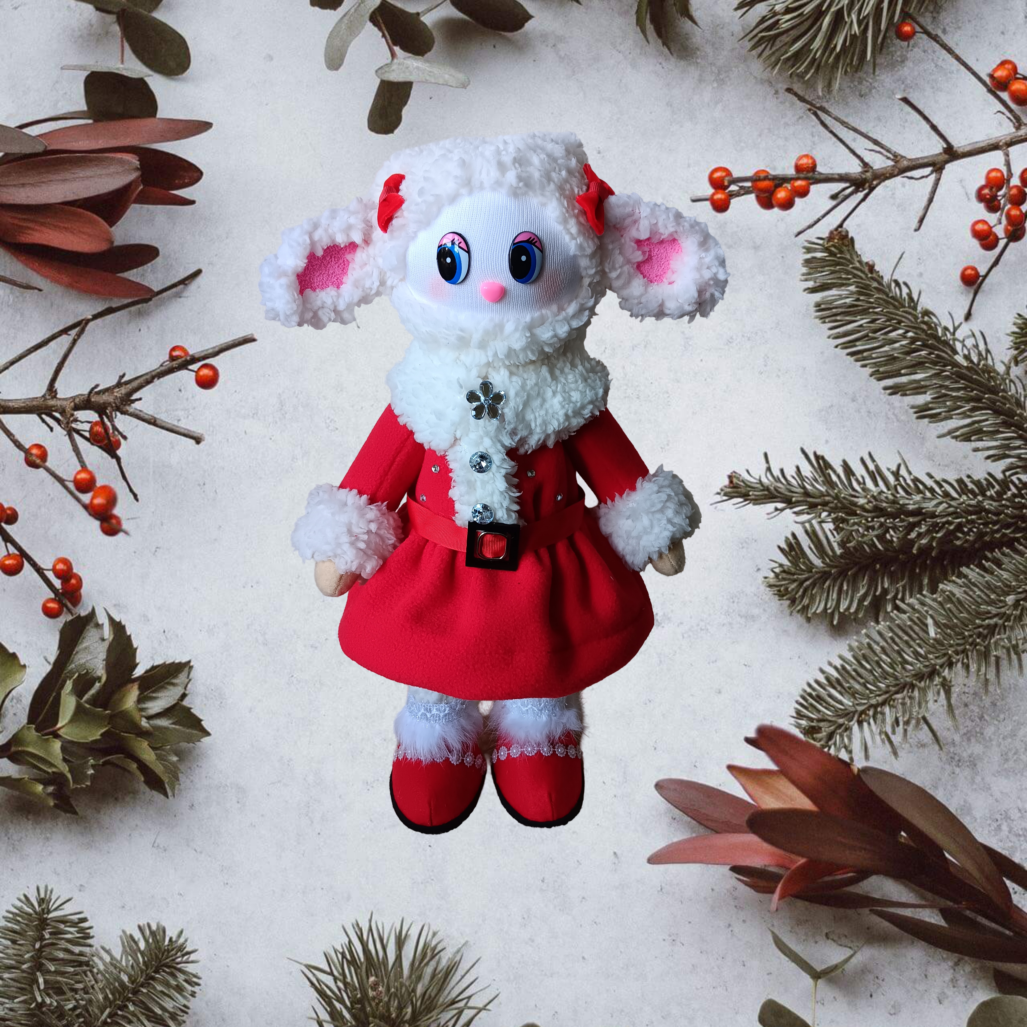 Plush Winter Lamb Doll