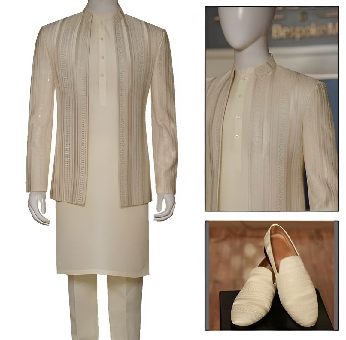 Traditional Cream Sherwani Set