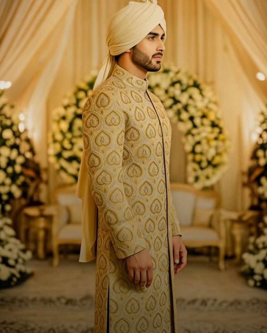 Embroidered Sherwani Set