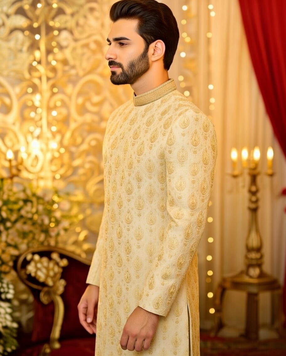 Embroidered Sherwani Set