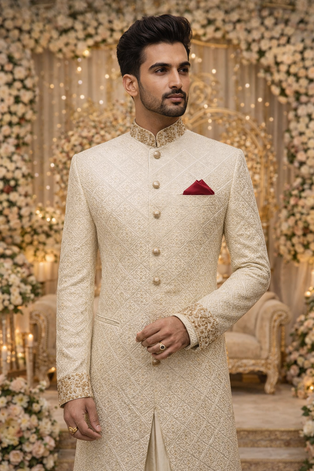 Elegant Cream Sherwani