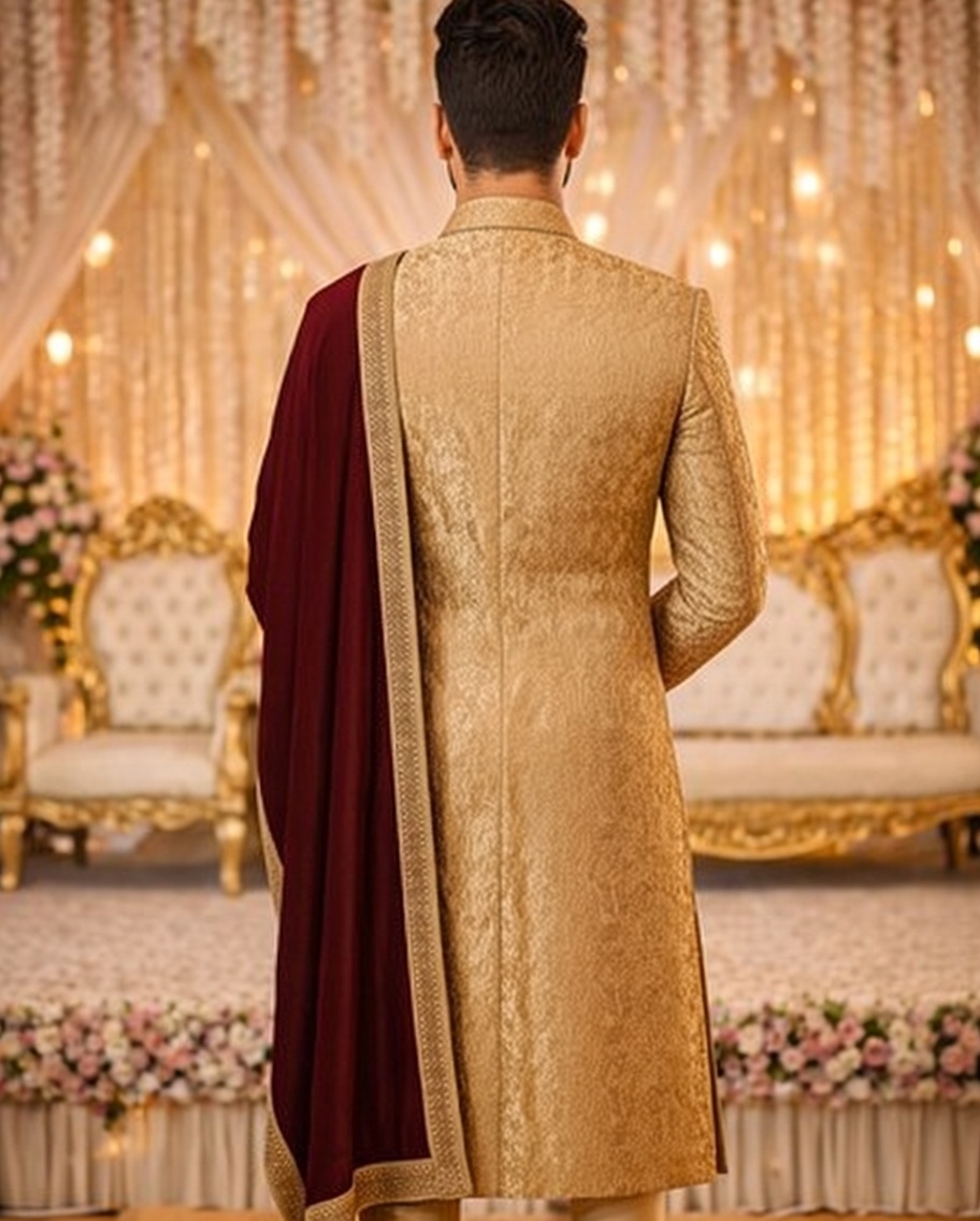 Men's Embroidered Sherwani Set