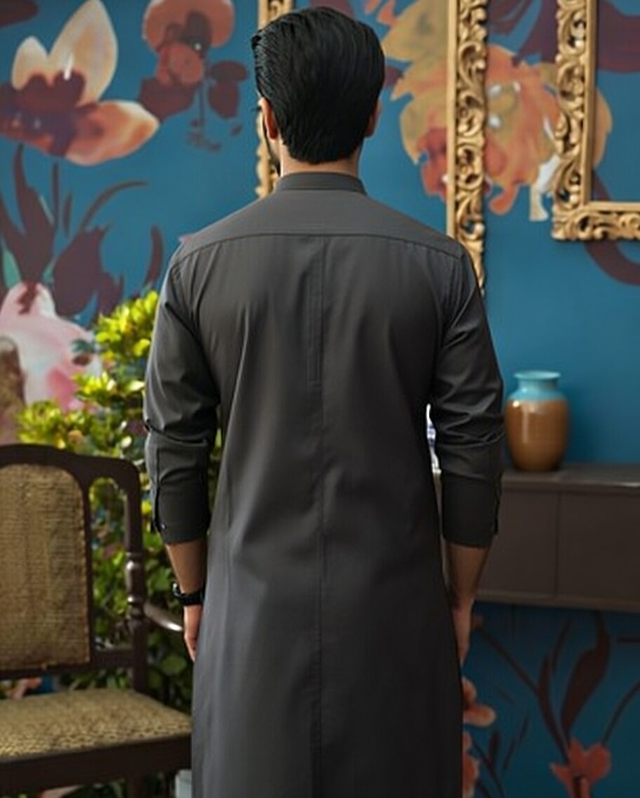 Men's Charcoal Kurta