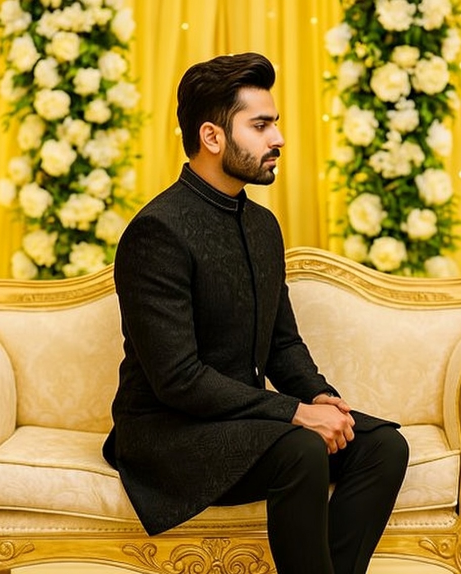Elegant Black Sherwani