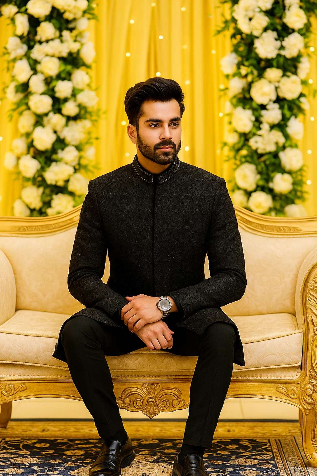 Elegant Black Sherwani