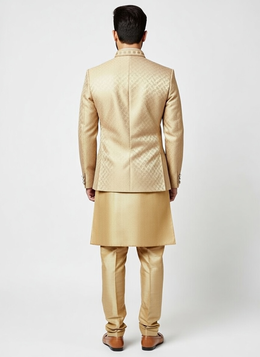 Men's Gold Sherwani Set