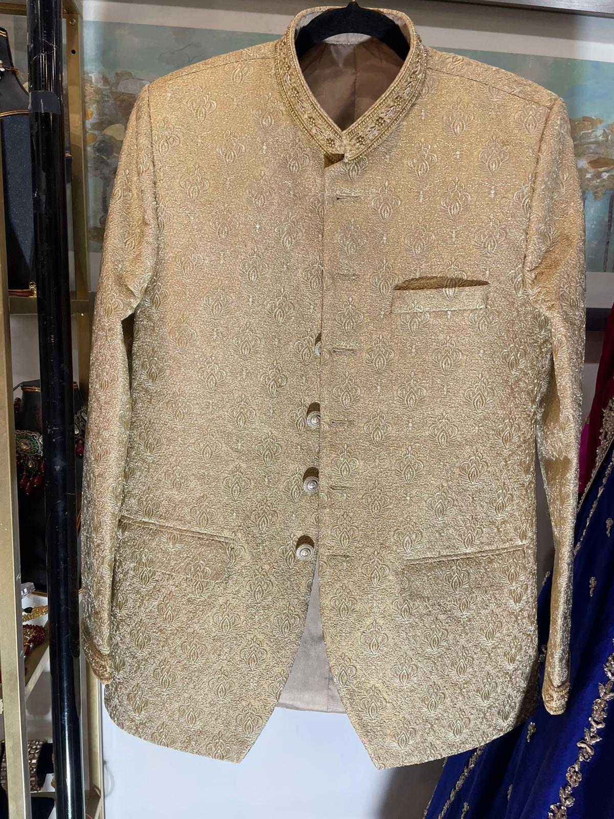 Men's Gold Sherwani Set