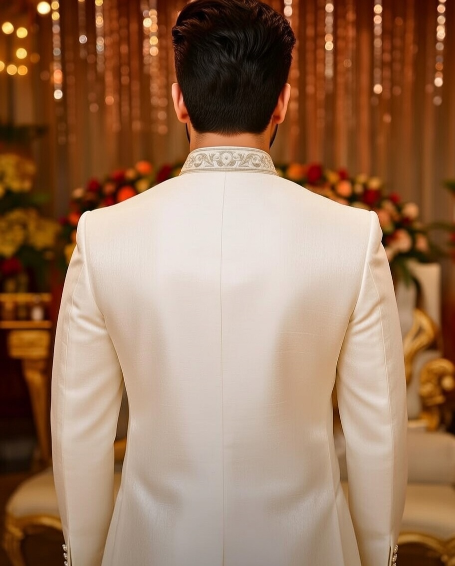 Men's Ivory Sherwani Set