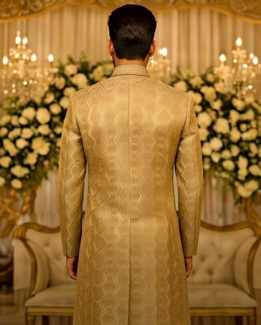Elegant Gold Sherwani Set