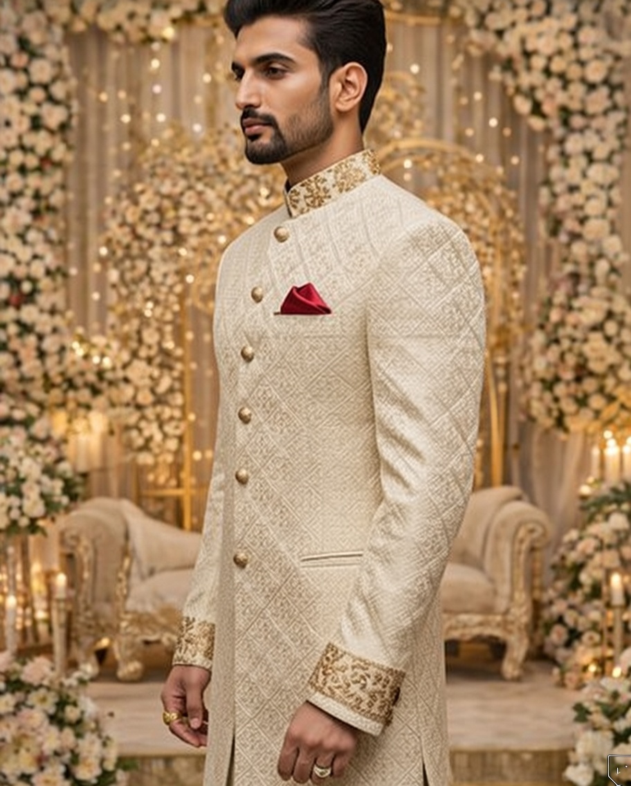 Elegant Cream Sherwani