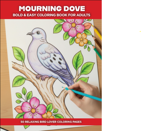 Mourning Dove Coloring Book for Adults and Seniors