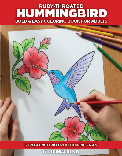 Ruby-throated Hummingbird Coloring Book for Adults