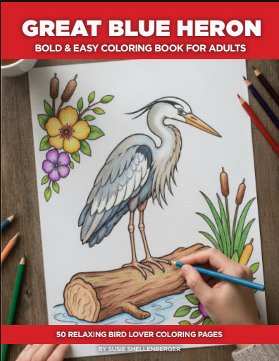 Great Blue Heron Coloring Book for Adults and Seniors