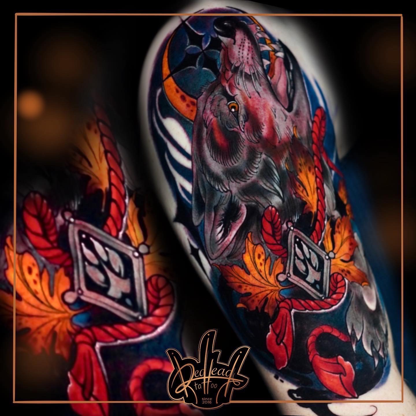 Vibrant Animal Sleeve Tattoo
