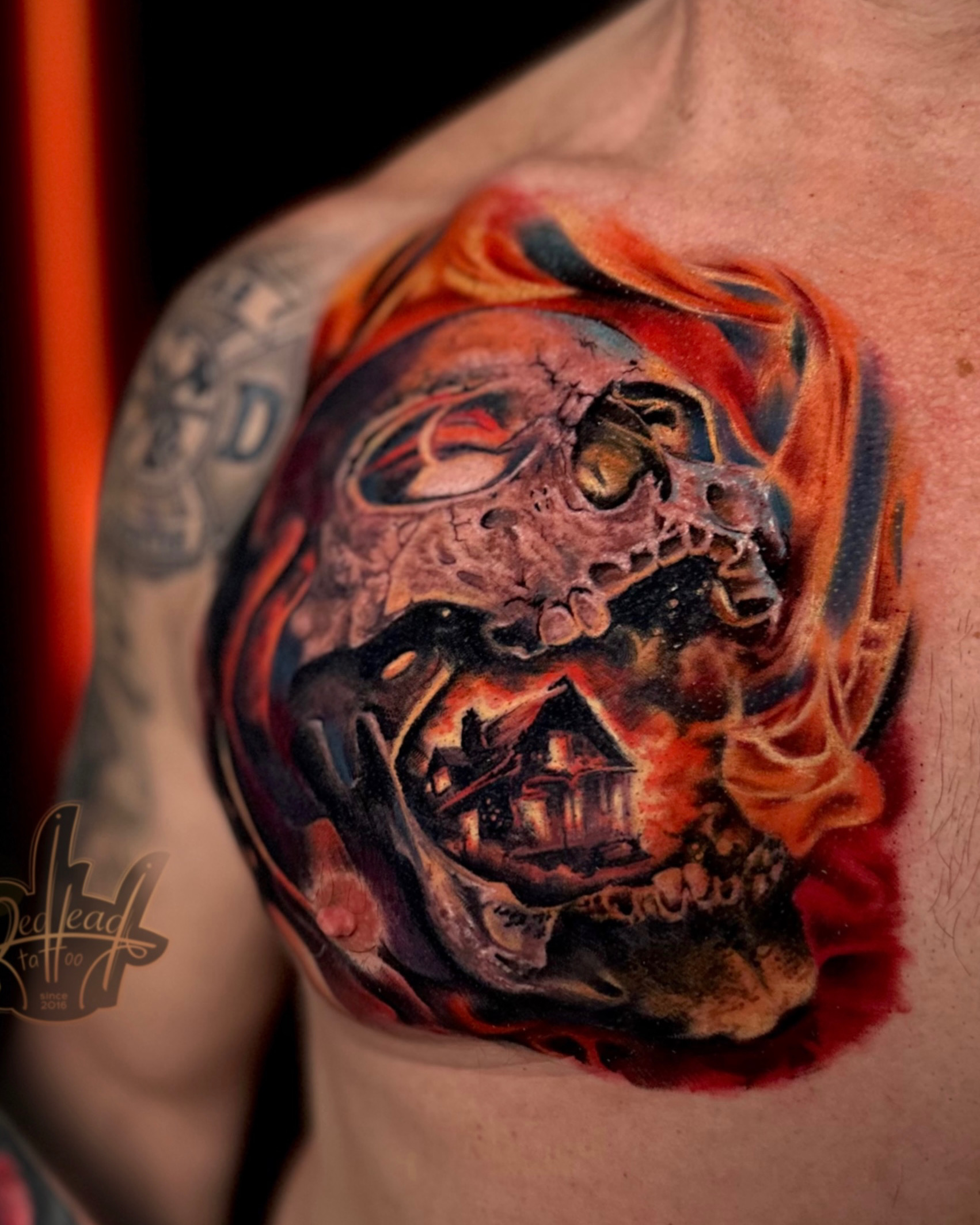 Custom Horror-Themed Tattoo