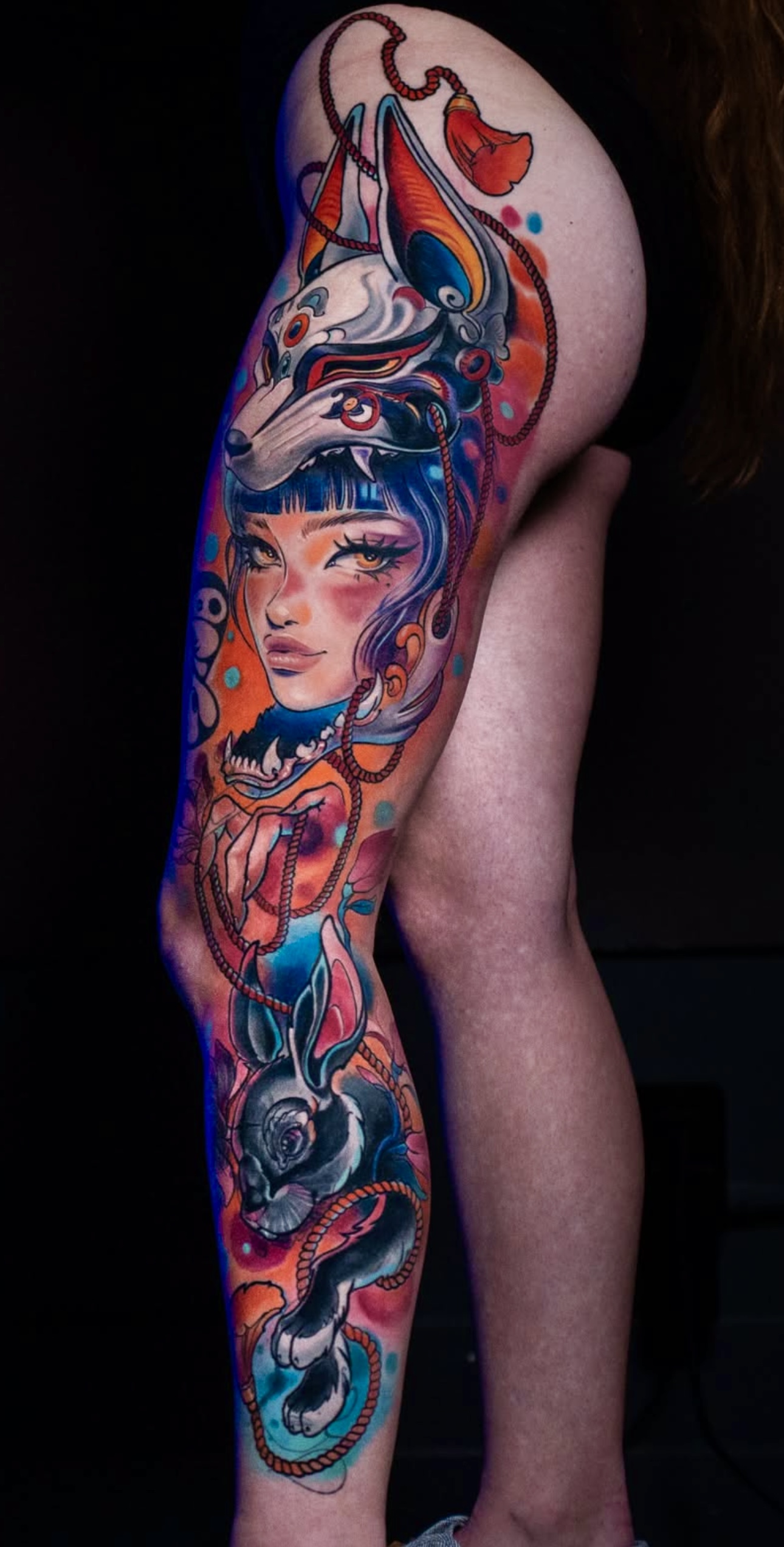 Custom Full Leg Tattoo