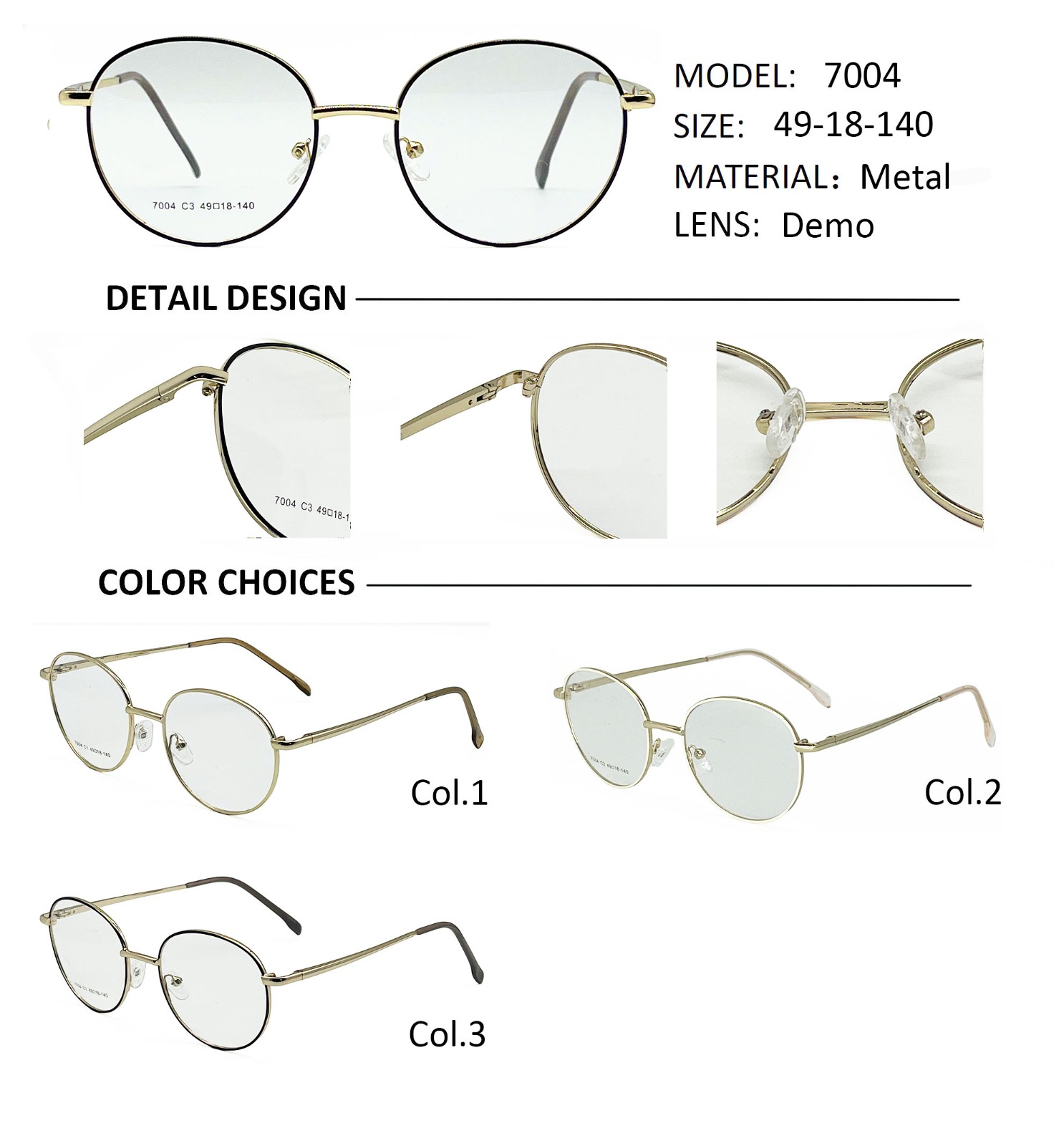 Armazones de metal Premium 7004