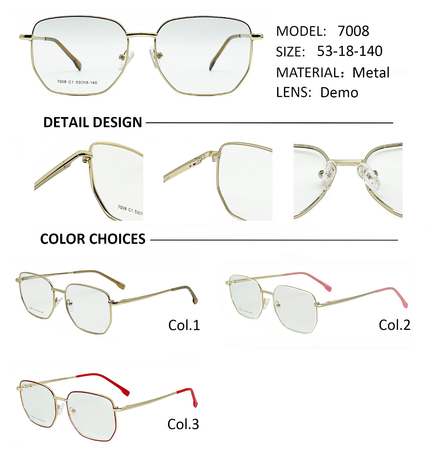 Armazones de Metal Premium 7008