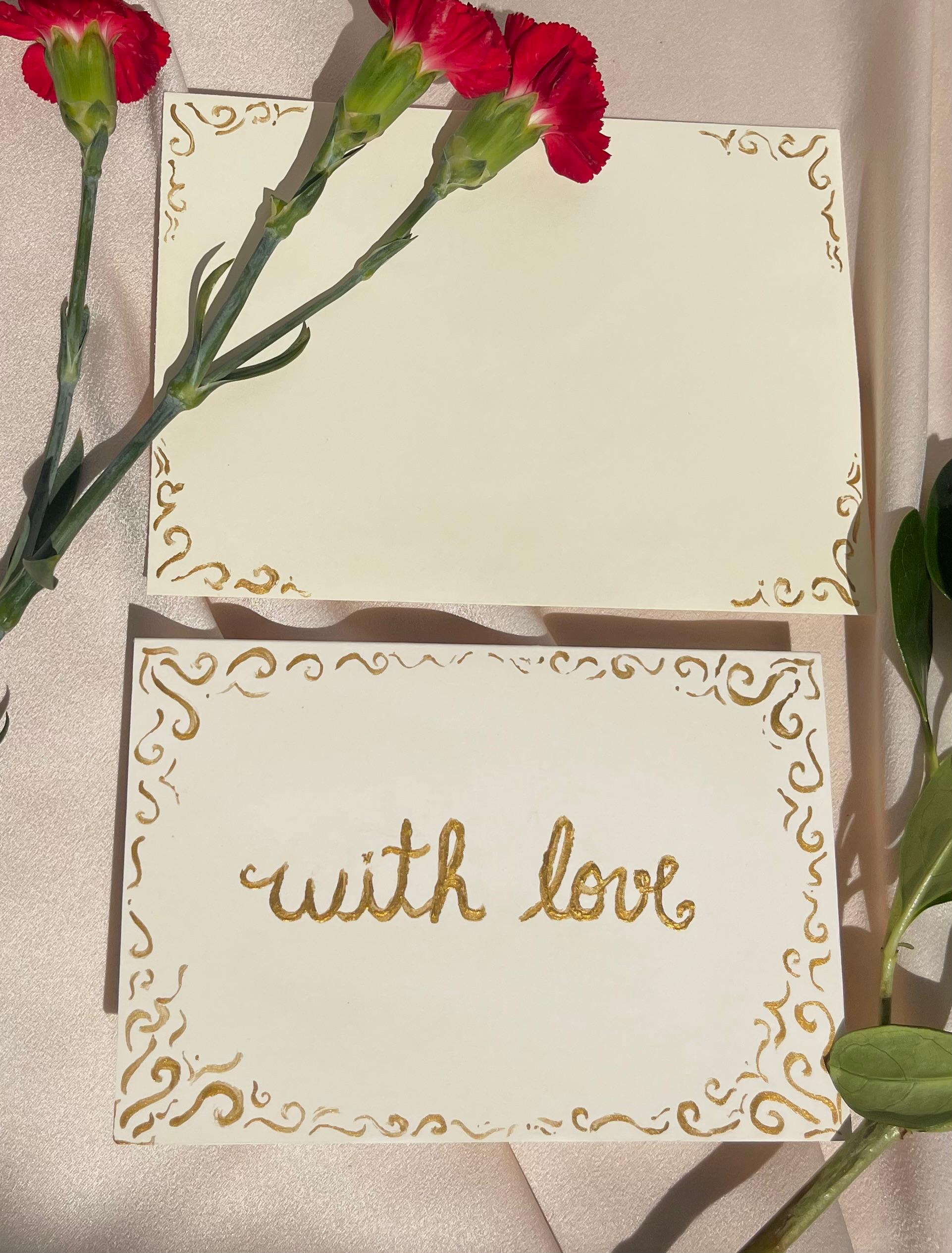 Château-de-Versailles-Inspired Hand-Painted Card & Envelope